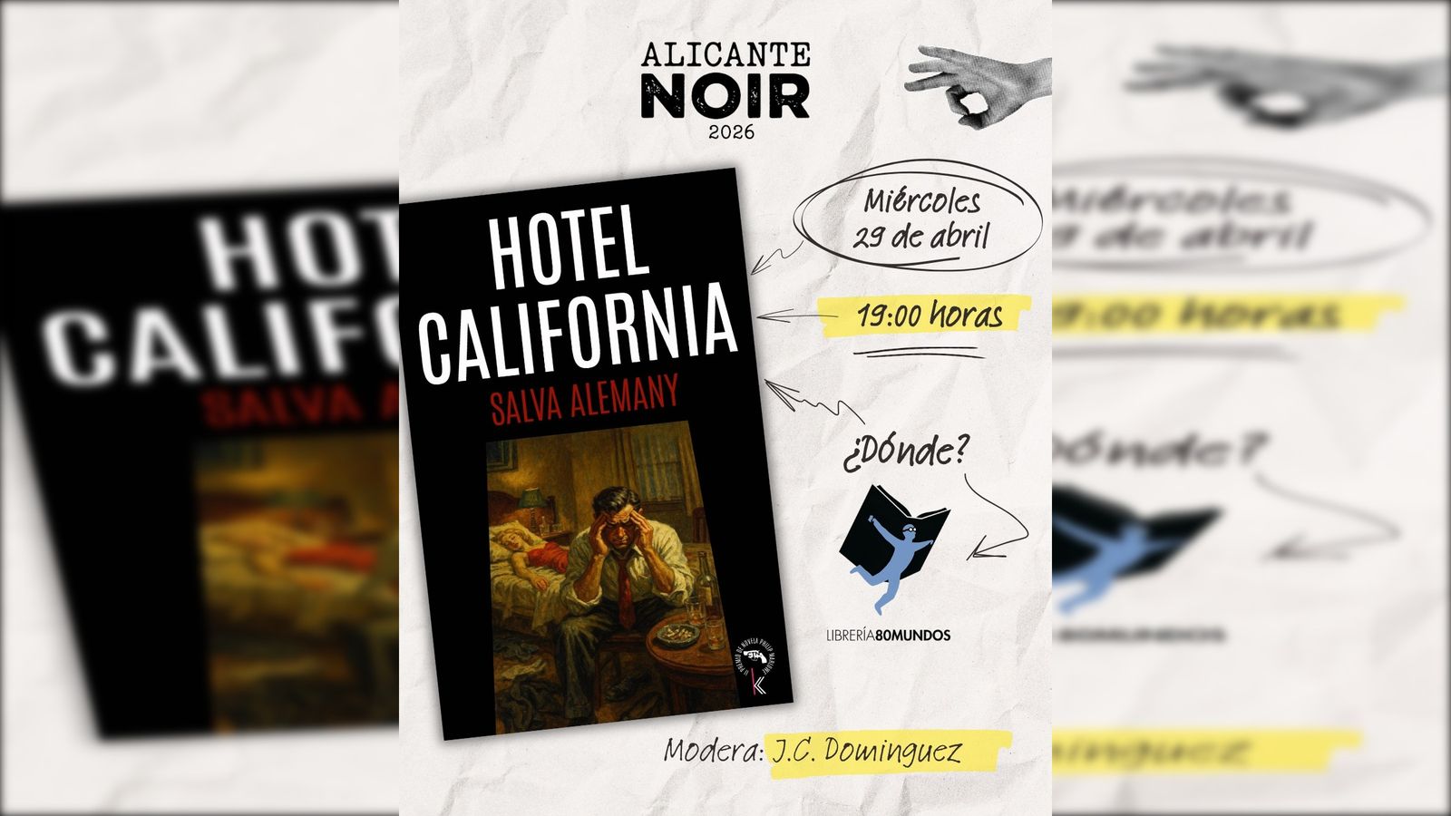 Cartell anunciador de la trobada que mantindra Salva Alemany amb els lectors este dimarts a Alacant