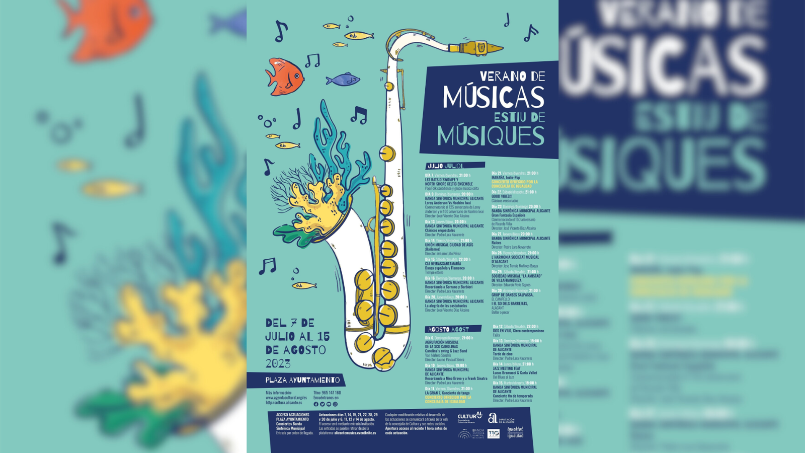 Cartell del cicle de concerts Estiu de Músiques d'Alacant Cartell del cicle de concerts Estiu de músiques d'Alacant