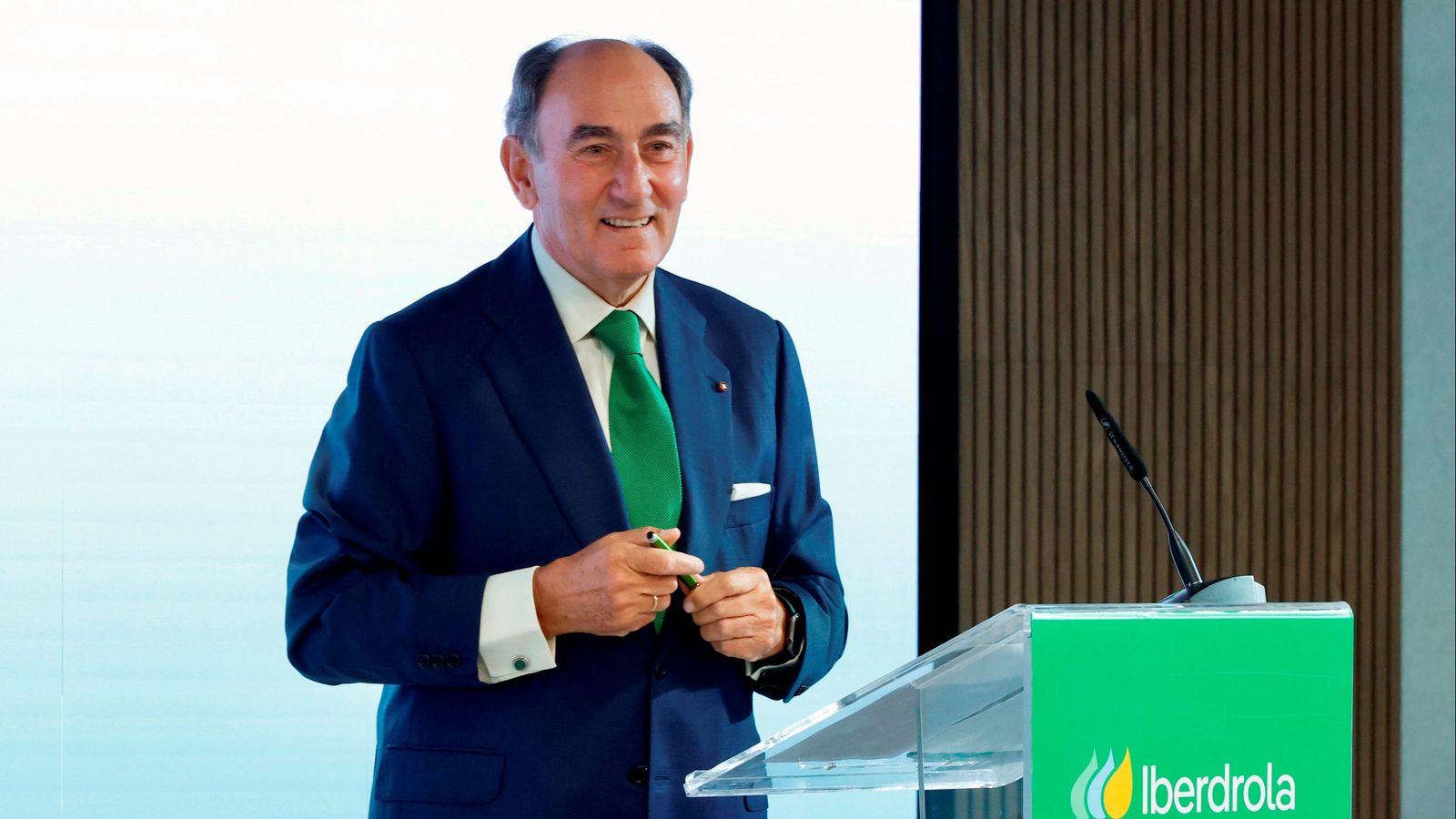 El president d'Iberdrola, Ignacio Sánchez Galán, en una compareixença este dimecres