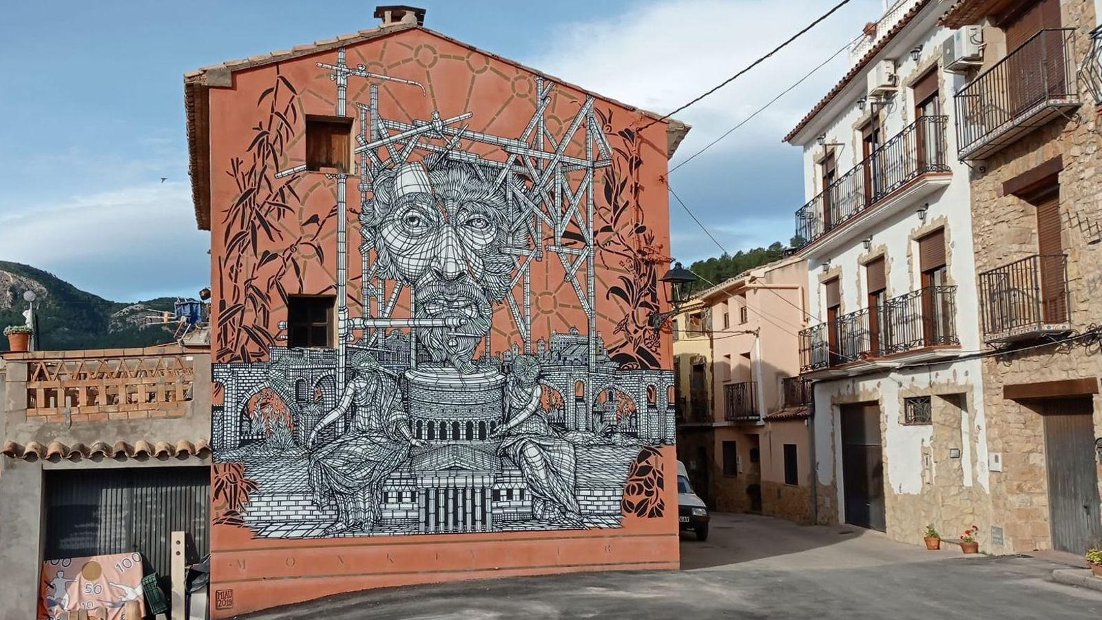 Un dels murals de Fanzara, pintat en una edició anterior del MIAU