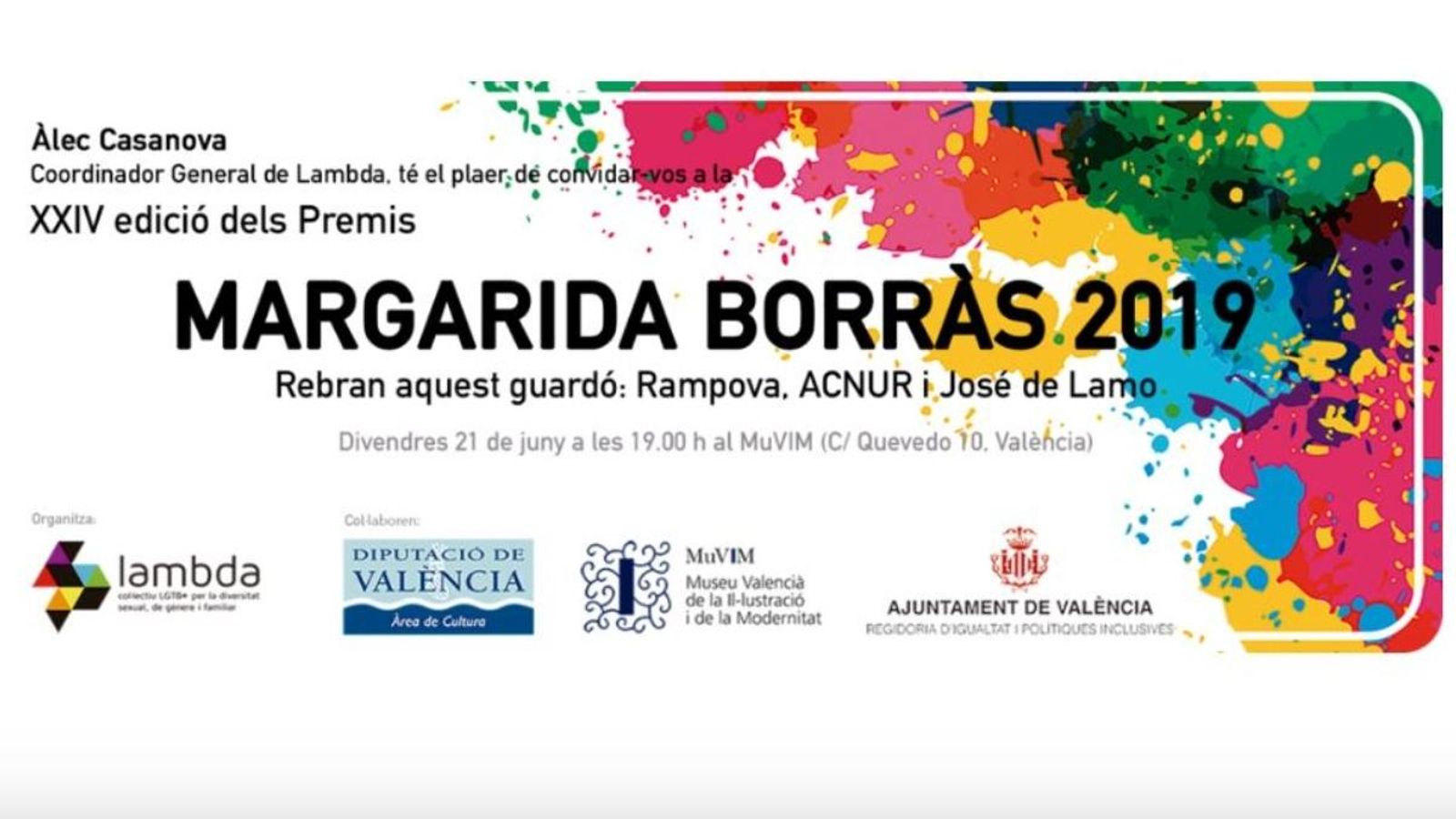 Lambda premia Rampova, Acnur i José de Lamo en els Premis Margarida Borràs