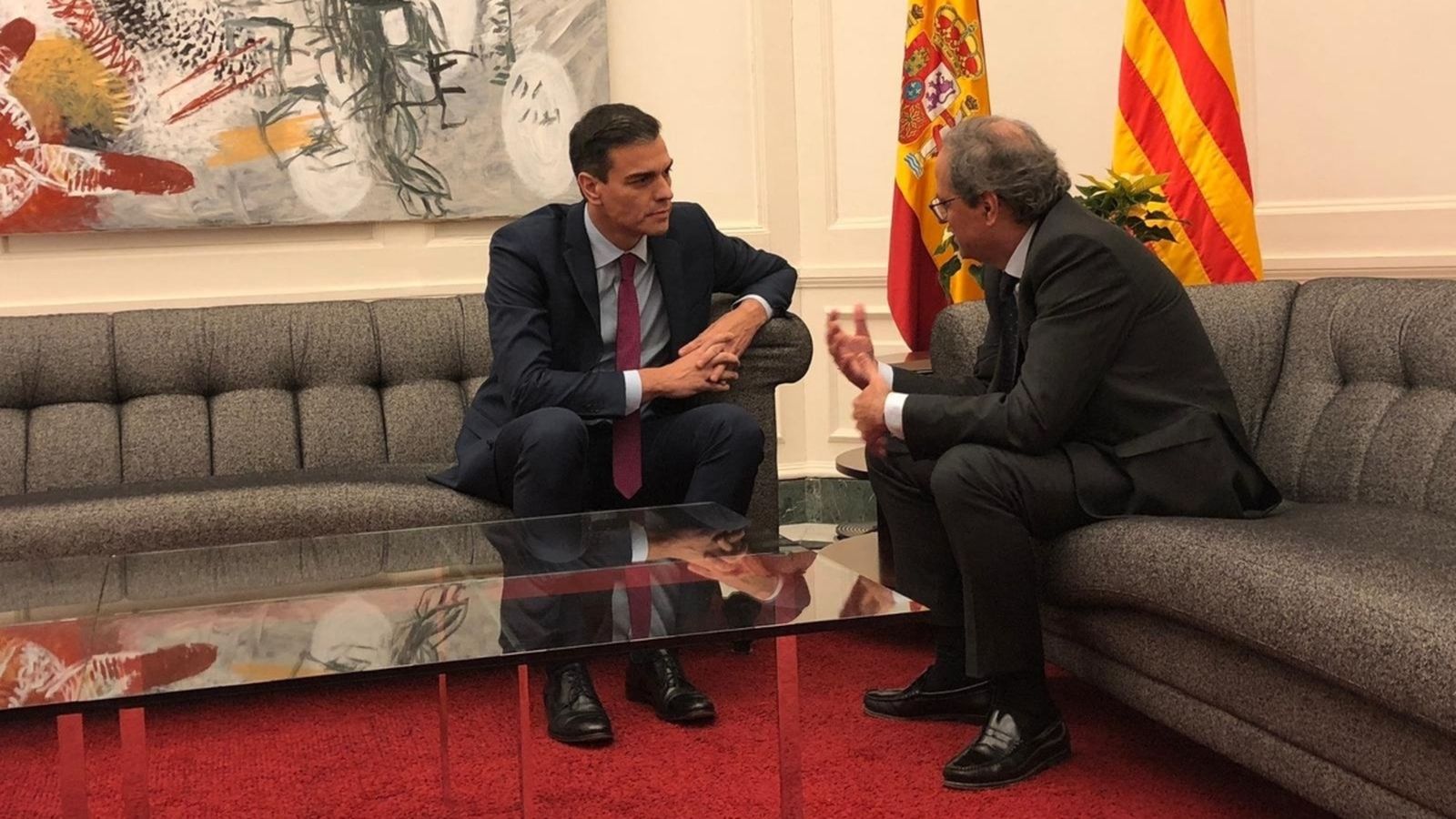 Imatge d'arxiu d'una reunió de Sánchez amb Torra
