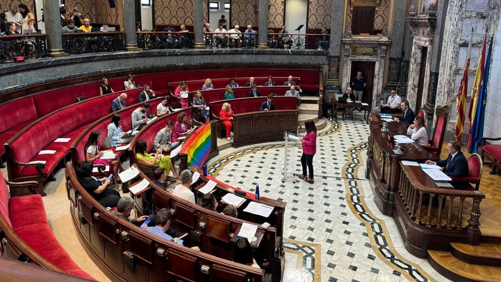 L'alcaldessa, després de consultar-ho amb el secretari municipal, ha permés que es penjara la bandera LGTBI en la bancada del Pspv i Compromís