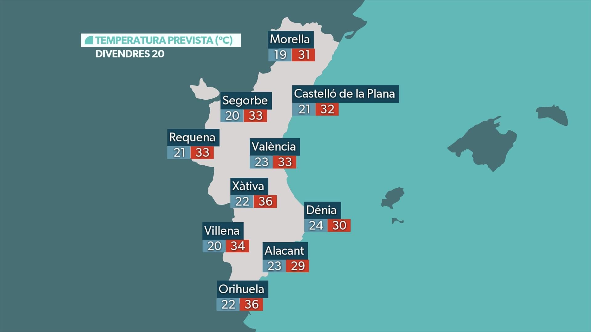 Previsió per a este divendres, 20 de juny Previsió per a este divendres, 20 de juny