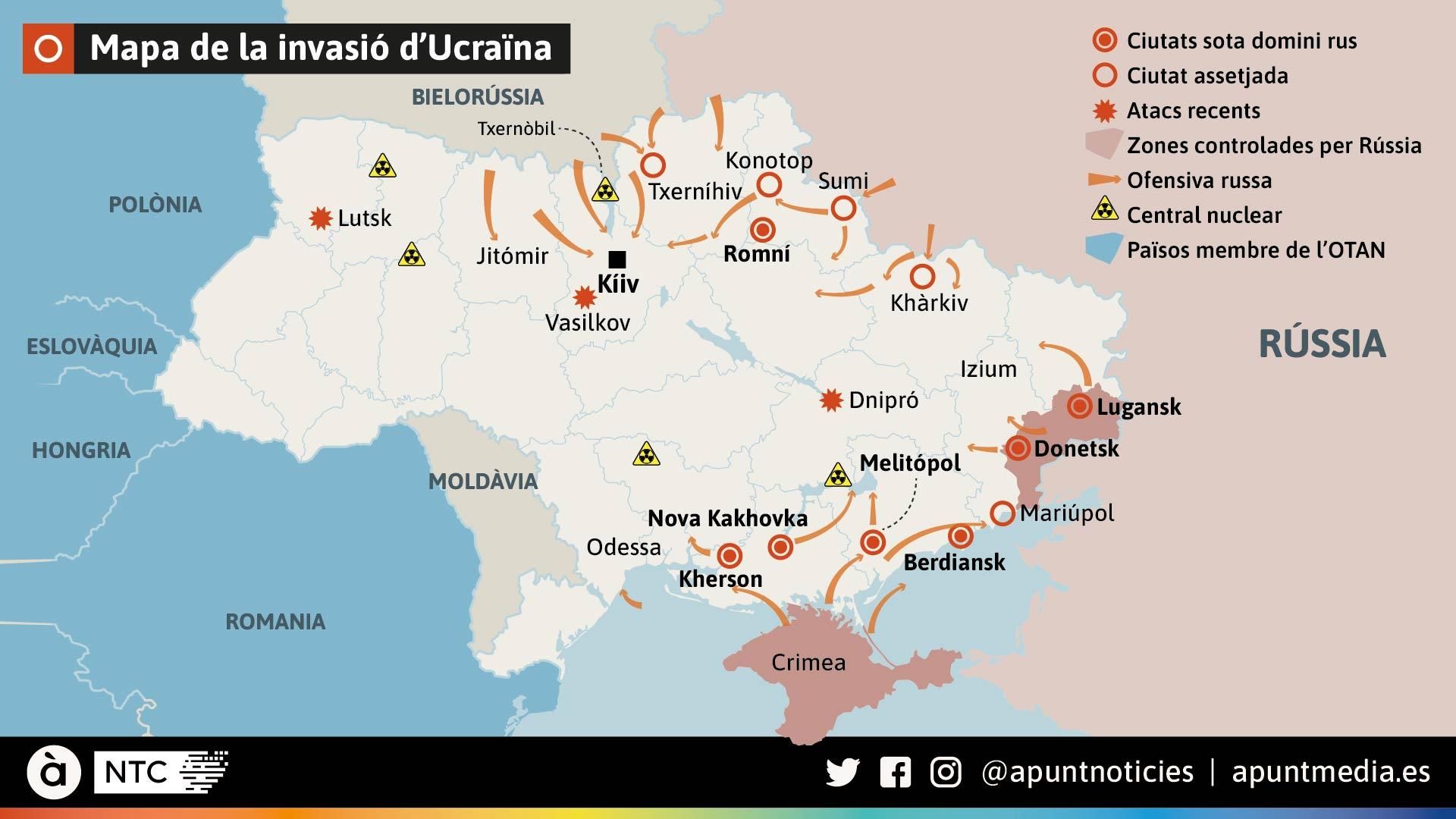 Mapa de la invasió d'Ucraïna Mapa de la invasió d'Ucraïna