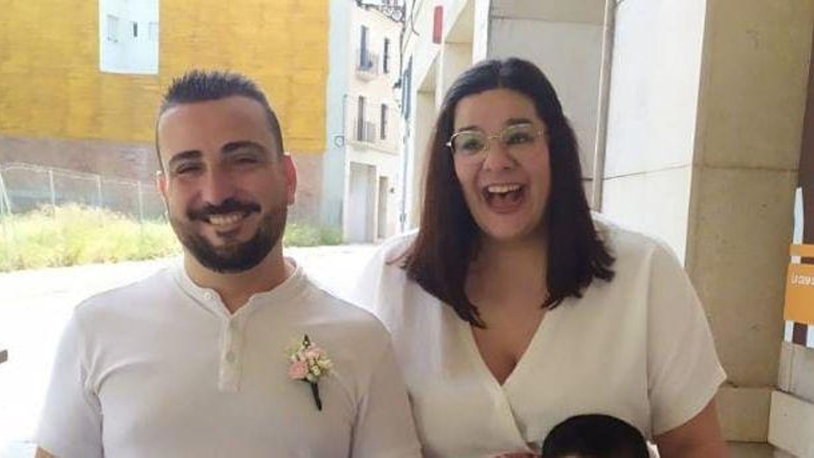 Adrián Fernández i la seua esposa, Sofia Parada, el dia de la seua boda