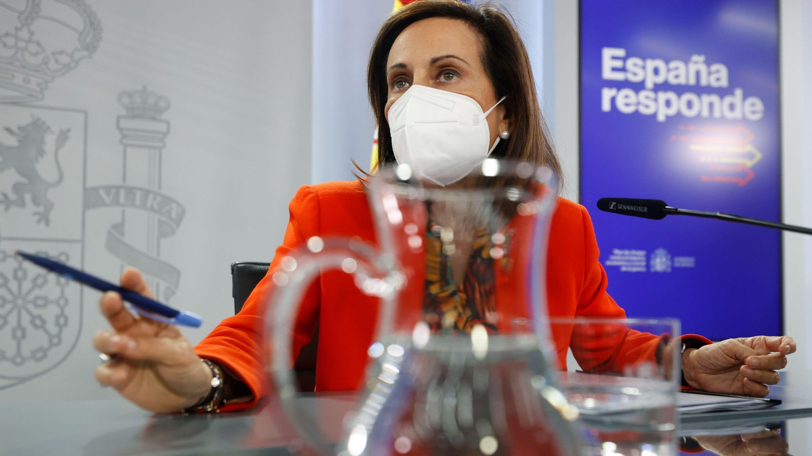 La ministra Robles en la roda de premsa que va oferir aquest dimecres per a presentar la cimera de l'OTAN