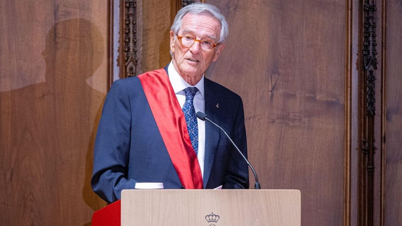El regidor de Trias per Barcelona, Xavier Trias, intervé en el ple d'investidura de l'Ajuntament de Barcelona, que va fer alcalde al candidat del PSC, Jaume Collboni.