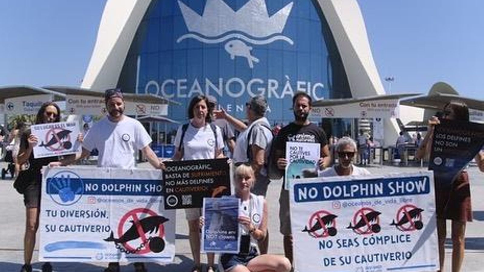 Protesta contra l''exploació' de dofins en espectacles