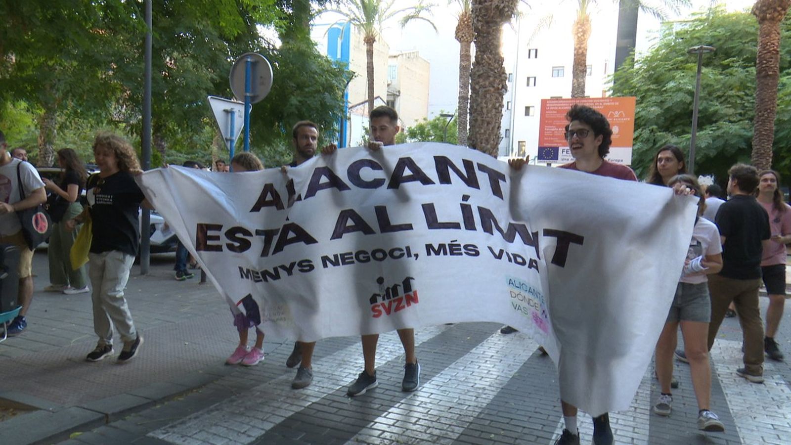 Manifestació contra el turisme celebrada este dissabte a Alacant