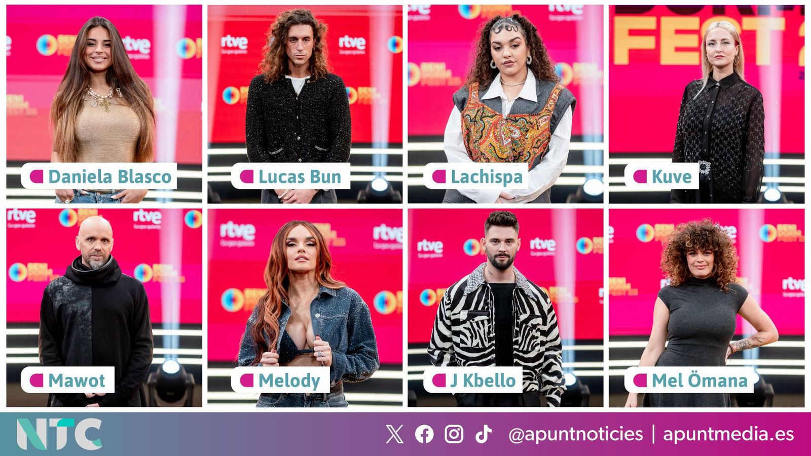 Els huit finalistes del Benidorm Fest Els huit finalistes del Benidorm Fest
