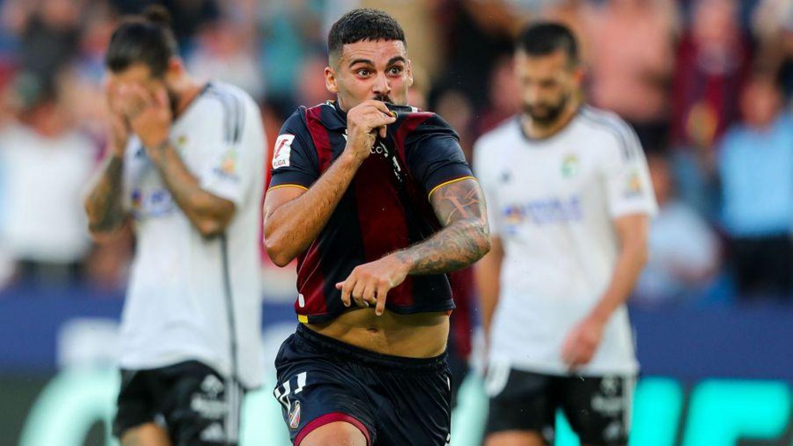 Sergio Lozano, durant la celebració del segon gol del Llevant Sergio Lozano, durant la celebració del segon gol del Llevant