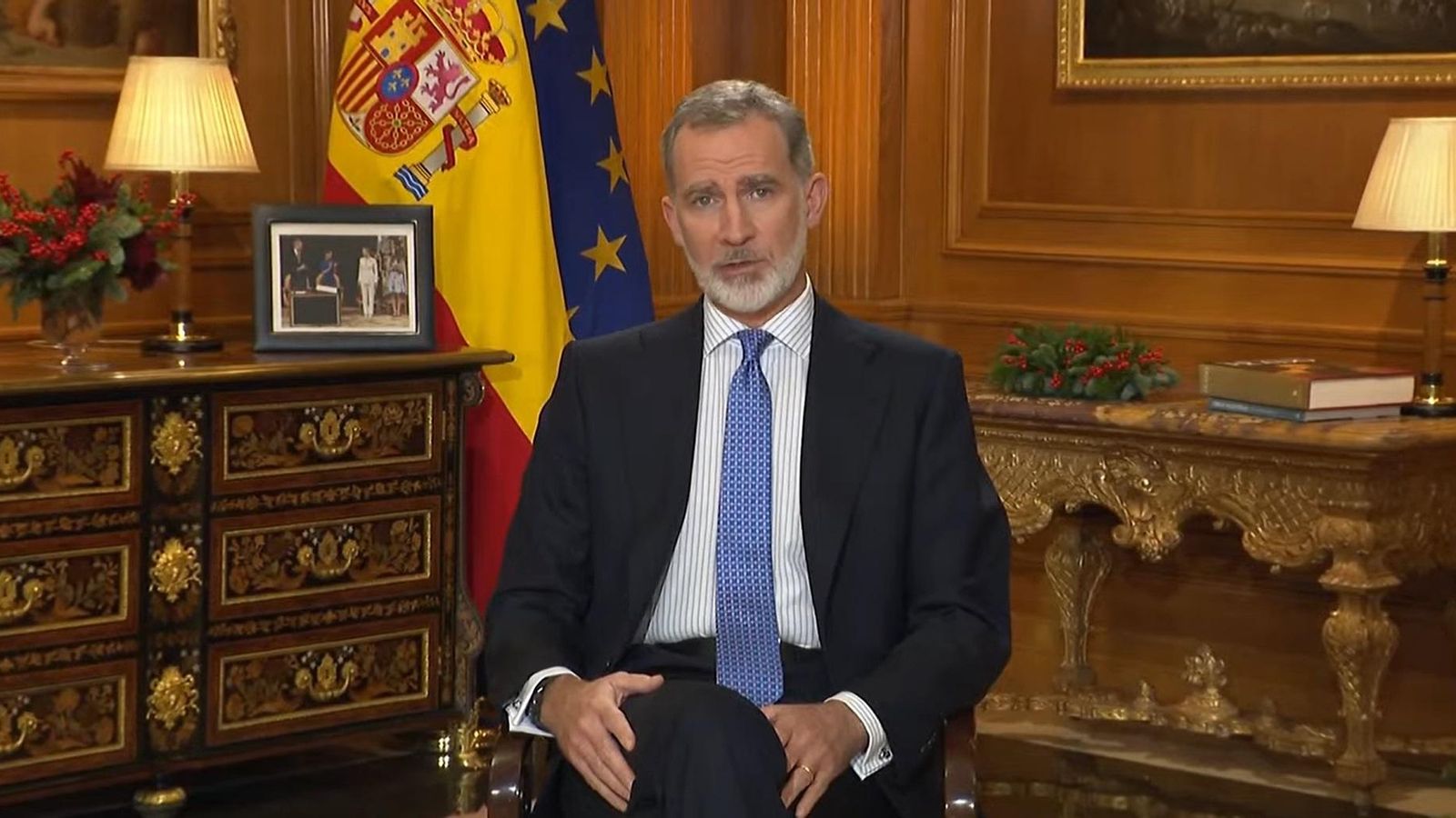 El rei Felip VI ofereix el desé discurs de Nadal del seu regnat