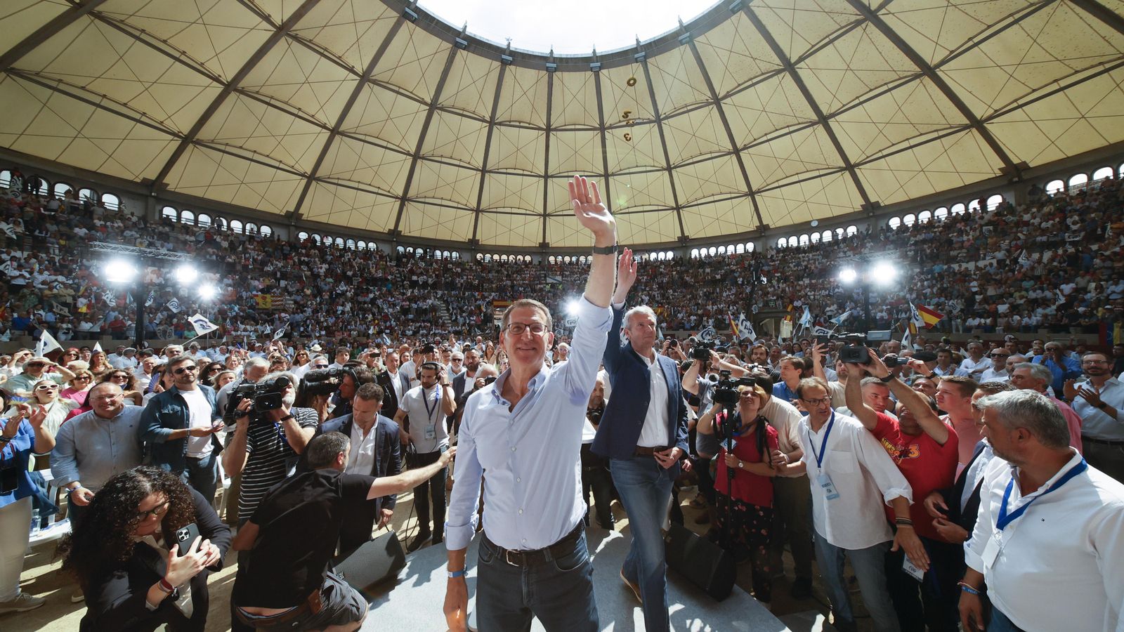 Feijóo durant un acte de campanya a Pontevedra