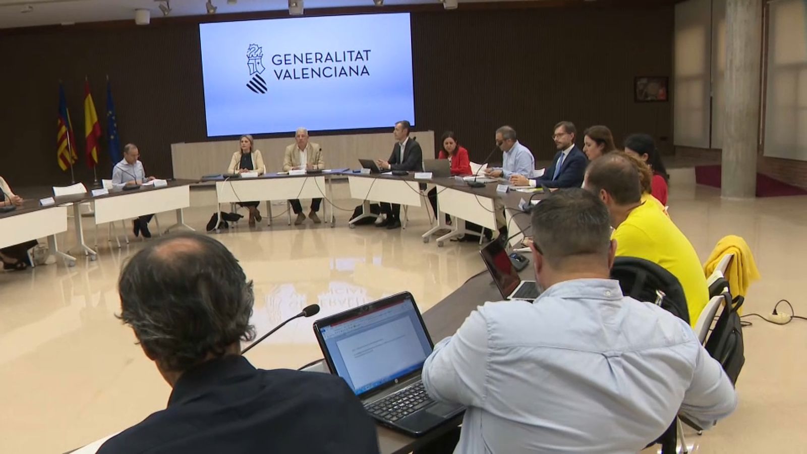 Sala de reunions on té lloc la negociació entre la Conselleria d'Educació i els sindicats docents, este dimarts