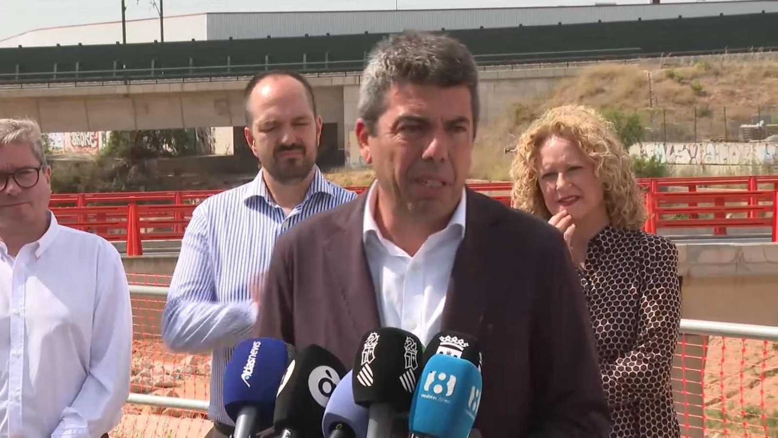 El president de la Generalitat, Carlos Mazón, este dimarts en la reobertura del viaducte