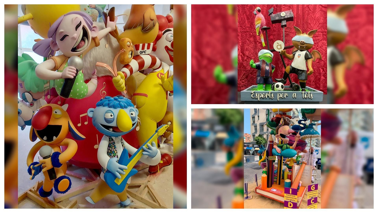 Escenes de les falles candidates als premis La Colla 2024