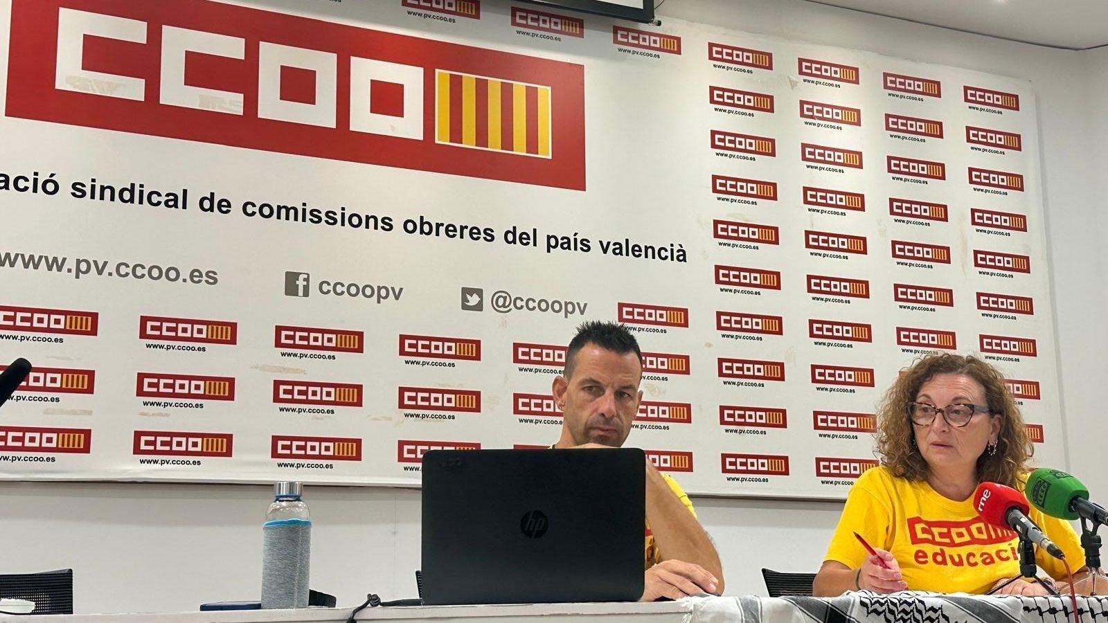 Roda de premsa dels responsables d'educació de CCOO PV Roda de premsa dels responsables d'Educació de CCOO PV