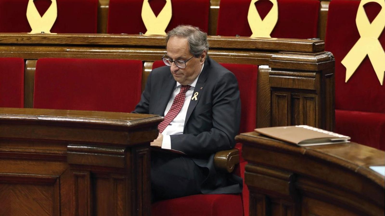 Quim Torra durant la segonajornada del debat de política general