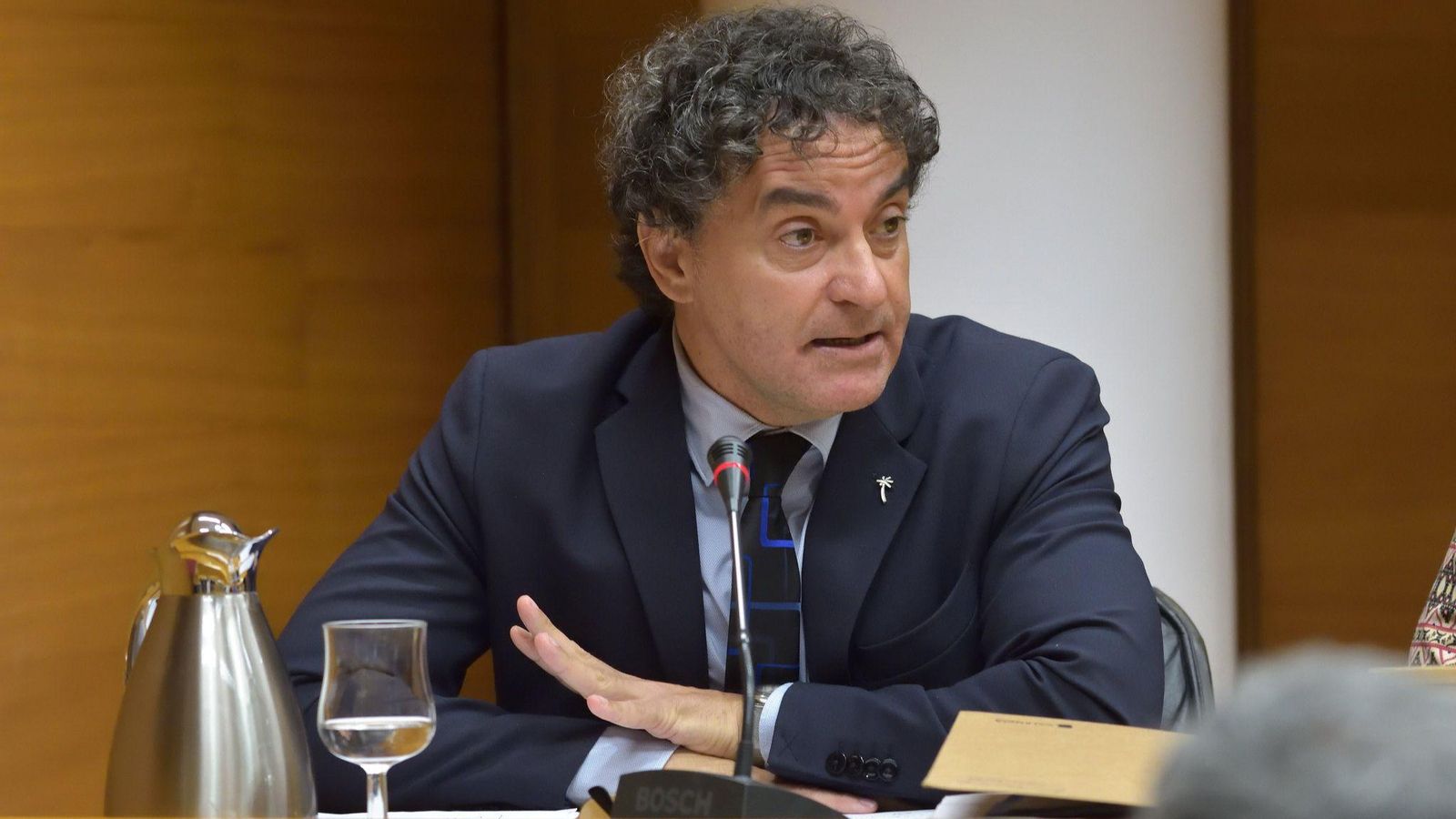 El secretari autonòmic de Turisme, Francesc Colomer, durant la seua intervenció en la comissió d'Indústria i Turisme de les Corts