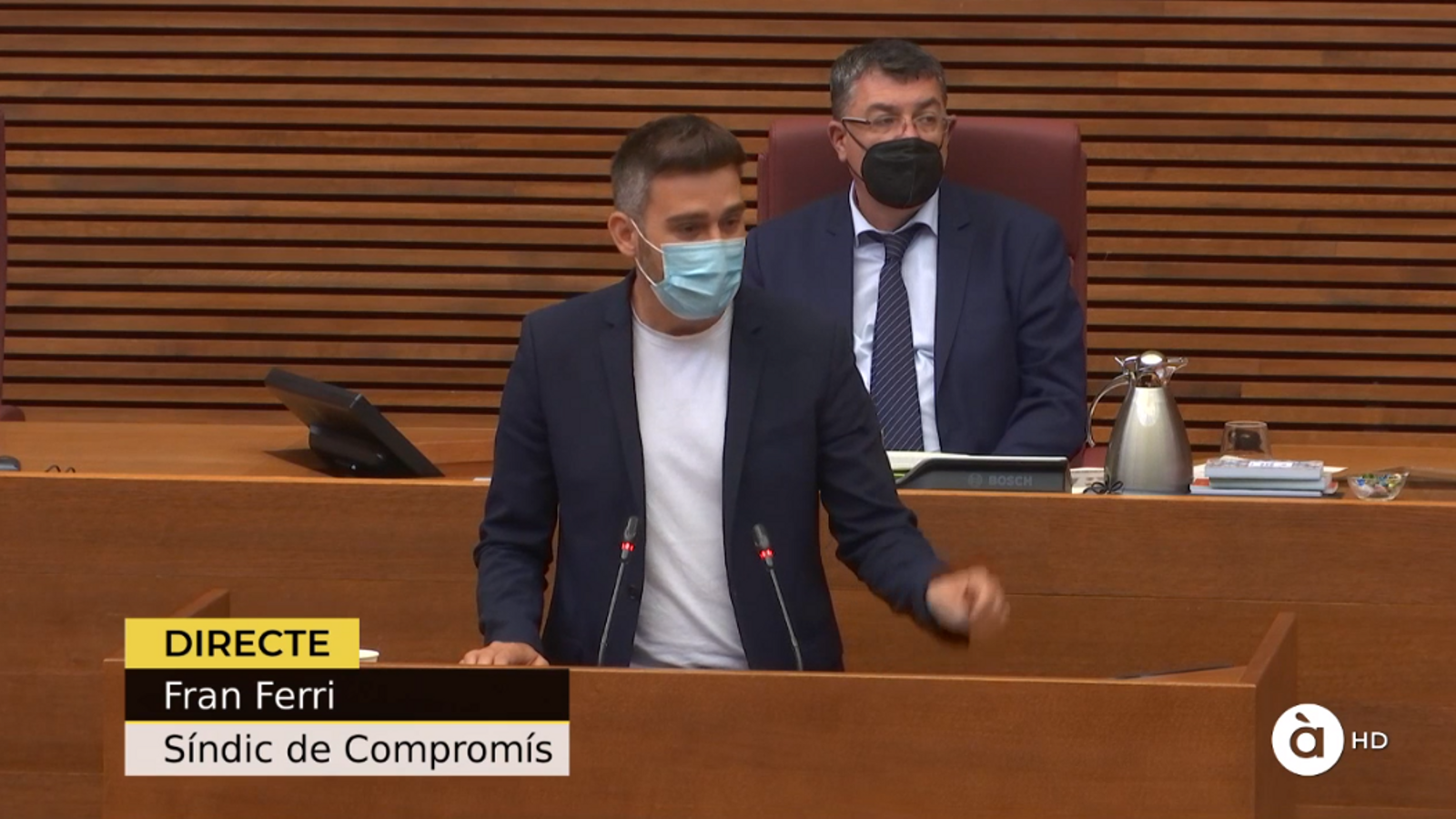 Fran Ferri, síndic de Compromís, aquest dimecres a les Corts