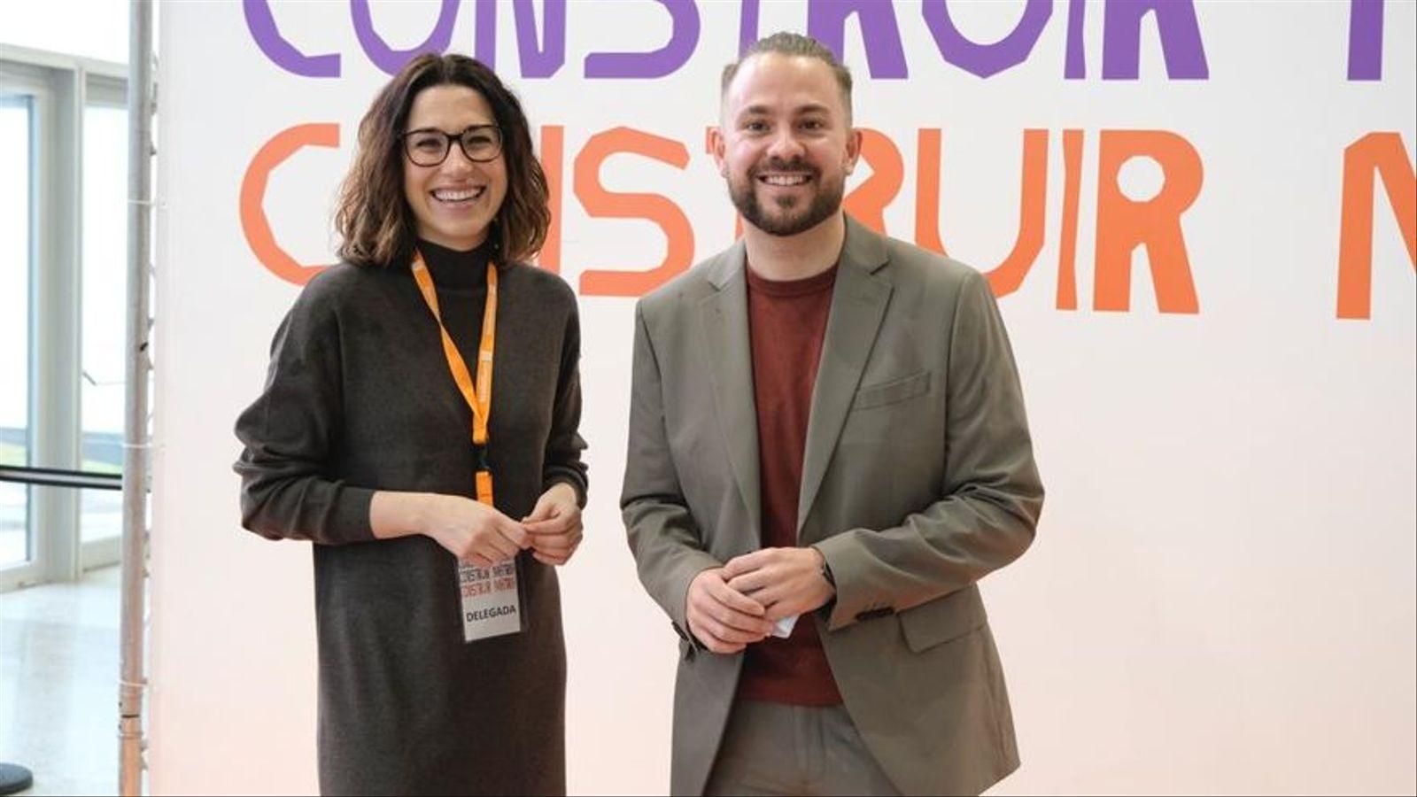 Aitana Mas, i Alberto Ibáñez, quan van ser nomenats nous portaveus d'Iniciativa del Poble Valencià, en febrer passat