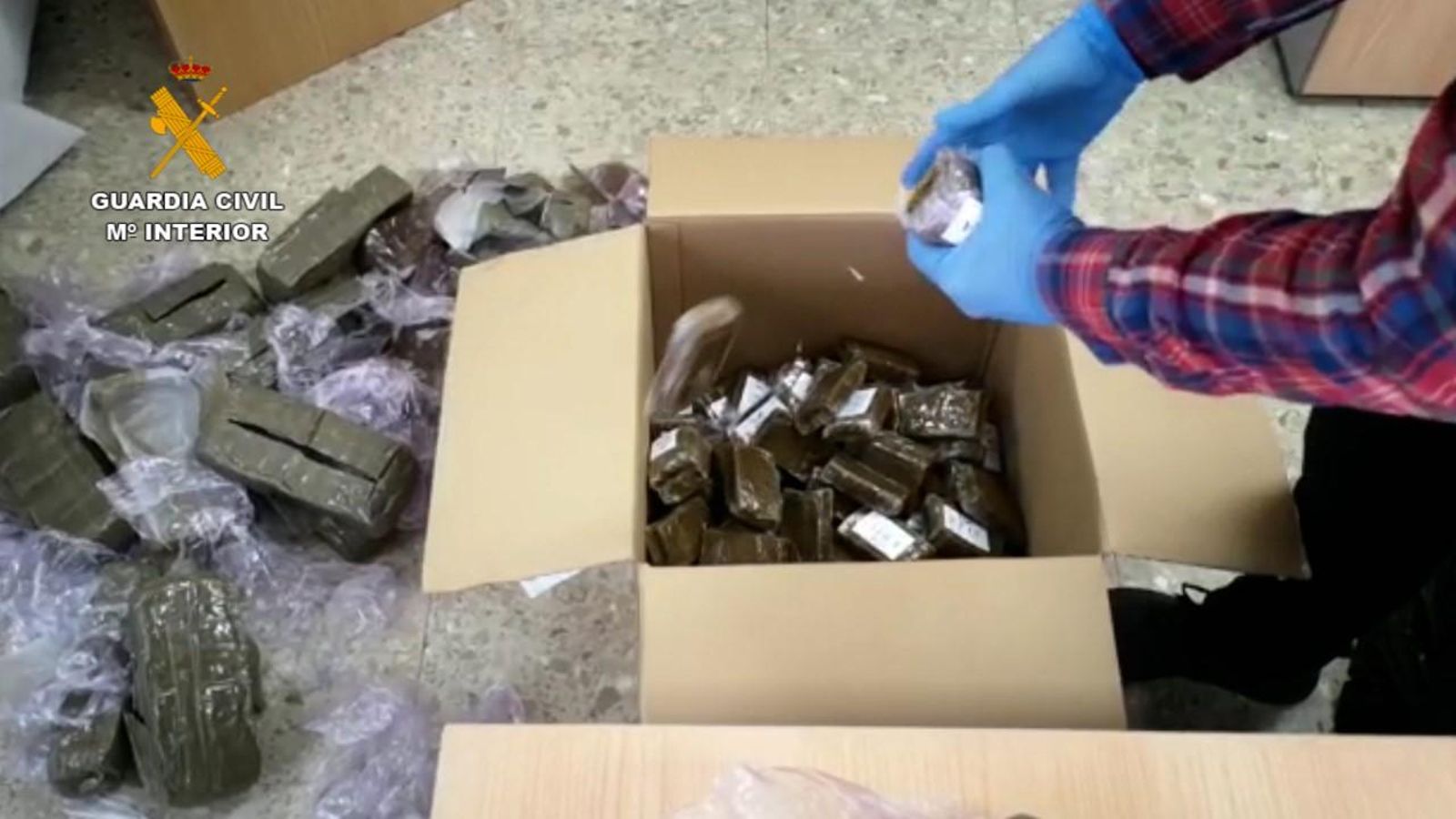 Haixix requisat en l'operació antidroga