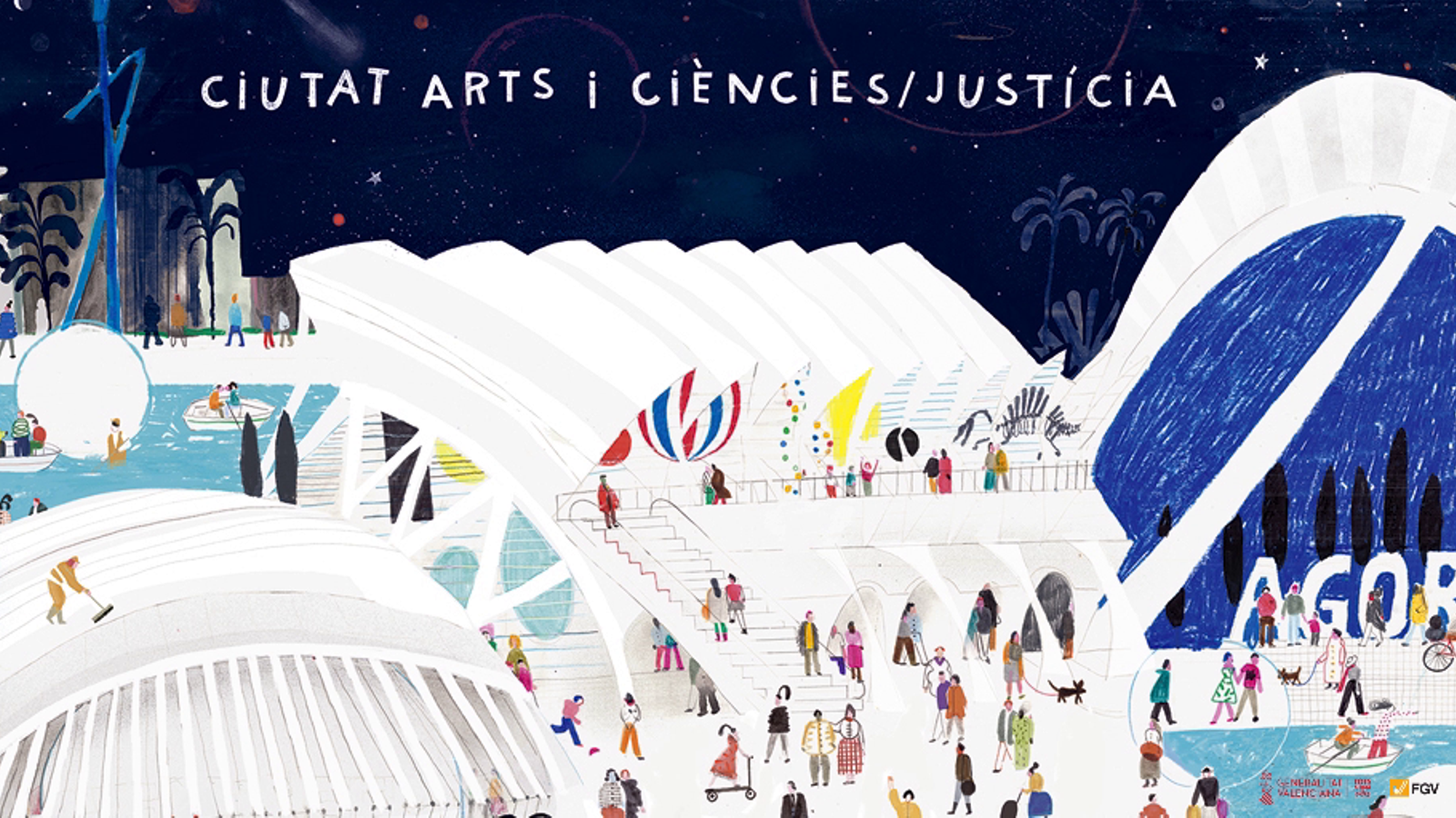 Imatge de la parada Ciutat Arts i Ciències / Justícia, elaborada per Víctor Visa