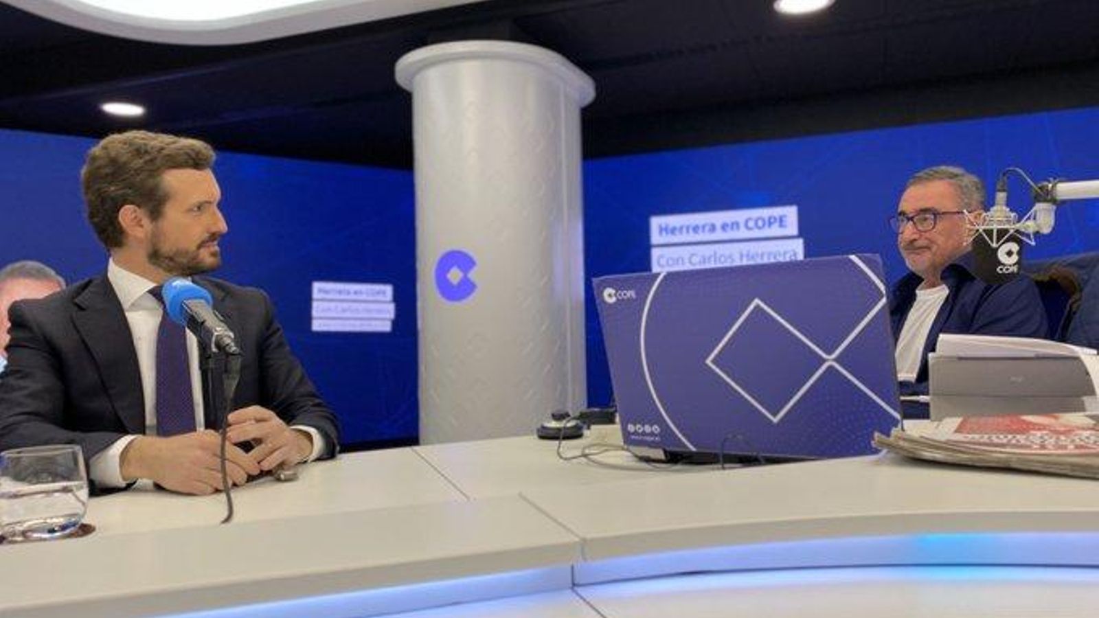 El president del Partit Popular, Pablo Casado, durant l'entrevista en la Cadena Cope