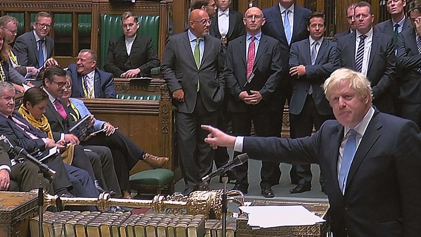 El primer ministre, Boris Johnson, durant el debat previ a la votació