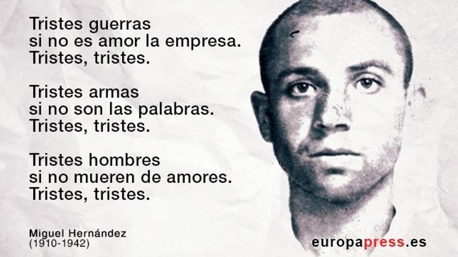 Imatge de Miguel Hernandez Gilabert, poeta nascut a Oriola el 30 d'octubre de 1910