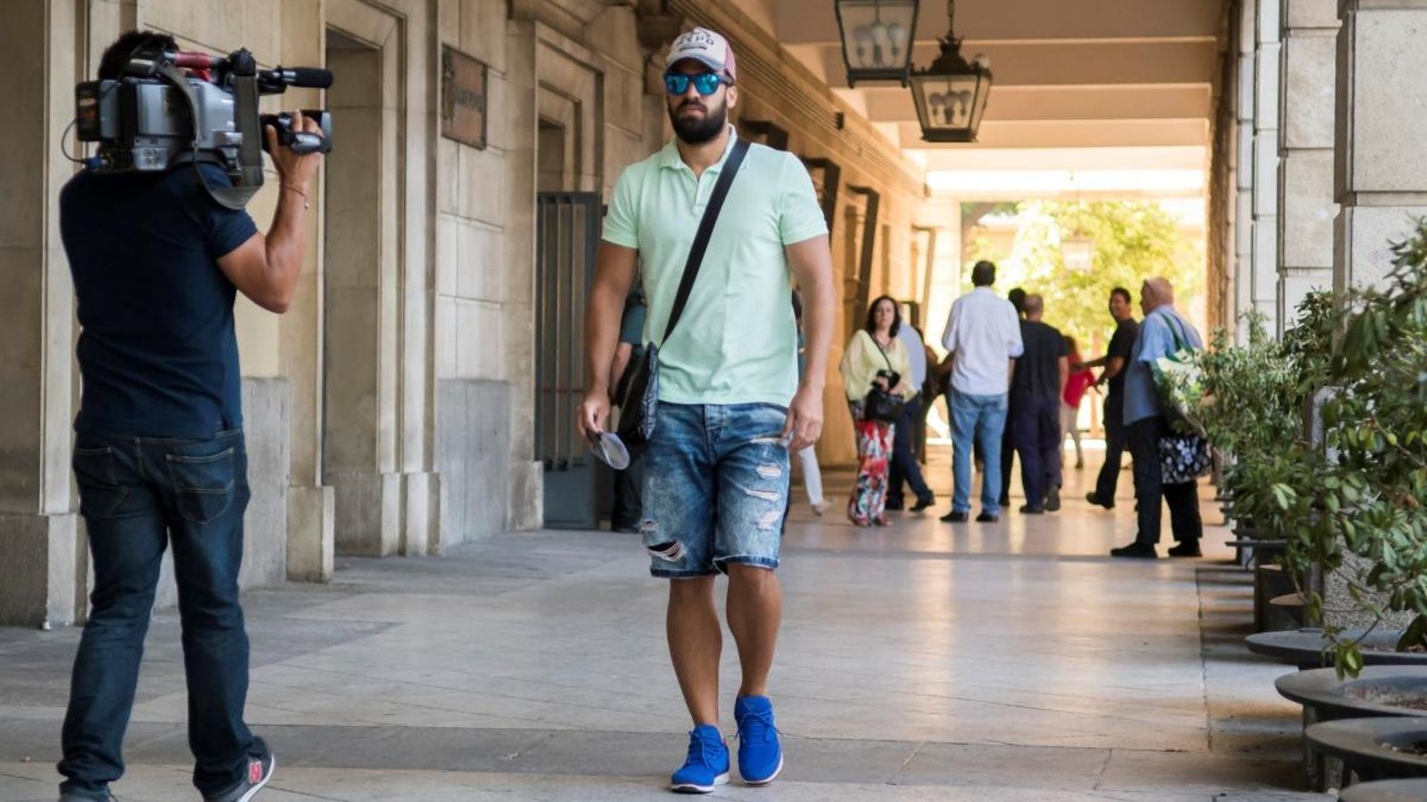 Antonio Manuel Guerrero a la seua arribada al jutjat de Sevilla per a signar el passat 18 de juliol
