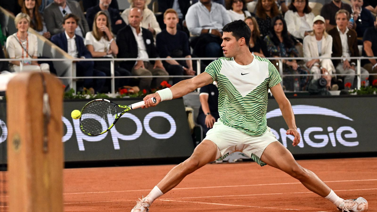 Imate de Carlos Alcaraz durant el partit contra Tsitsipas
