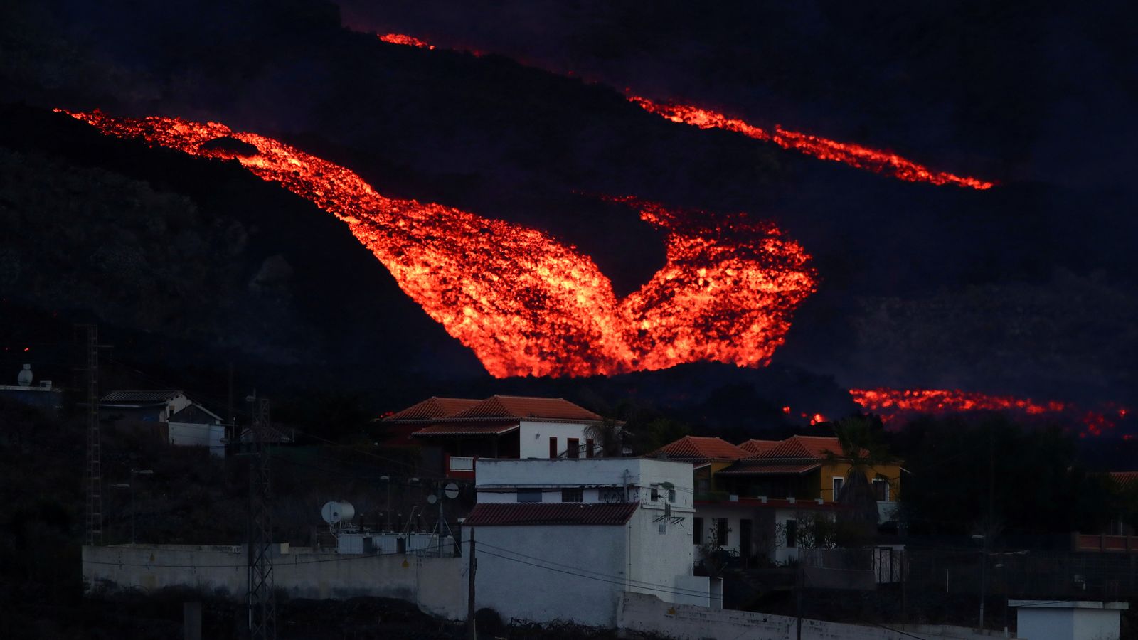 Llengües de lava al volcà de La Palma