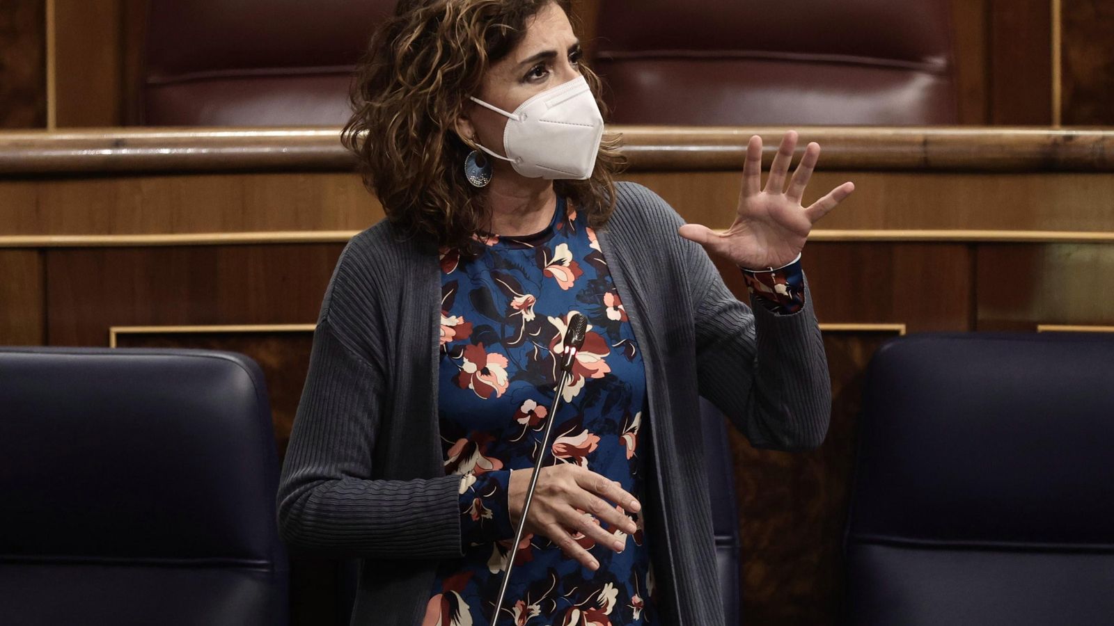 La ministra d'Hisenda, María Jesús Montero, en una sessió de control en el Congrés dels Diputats