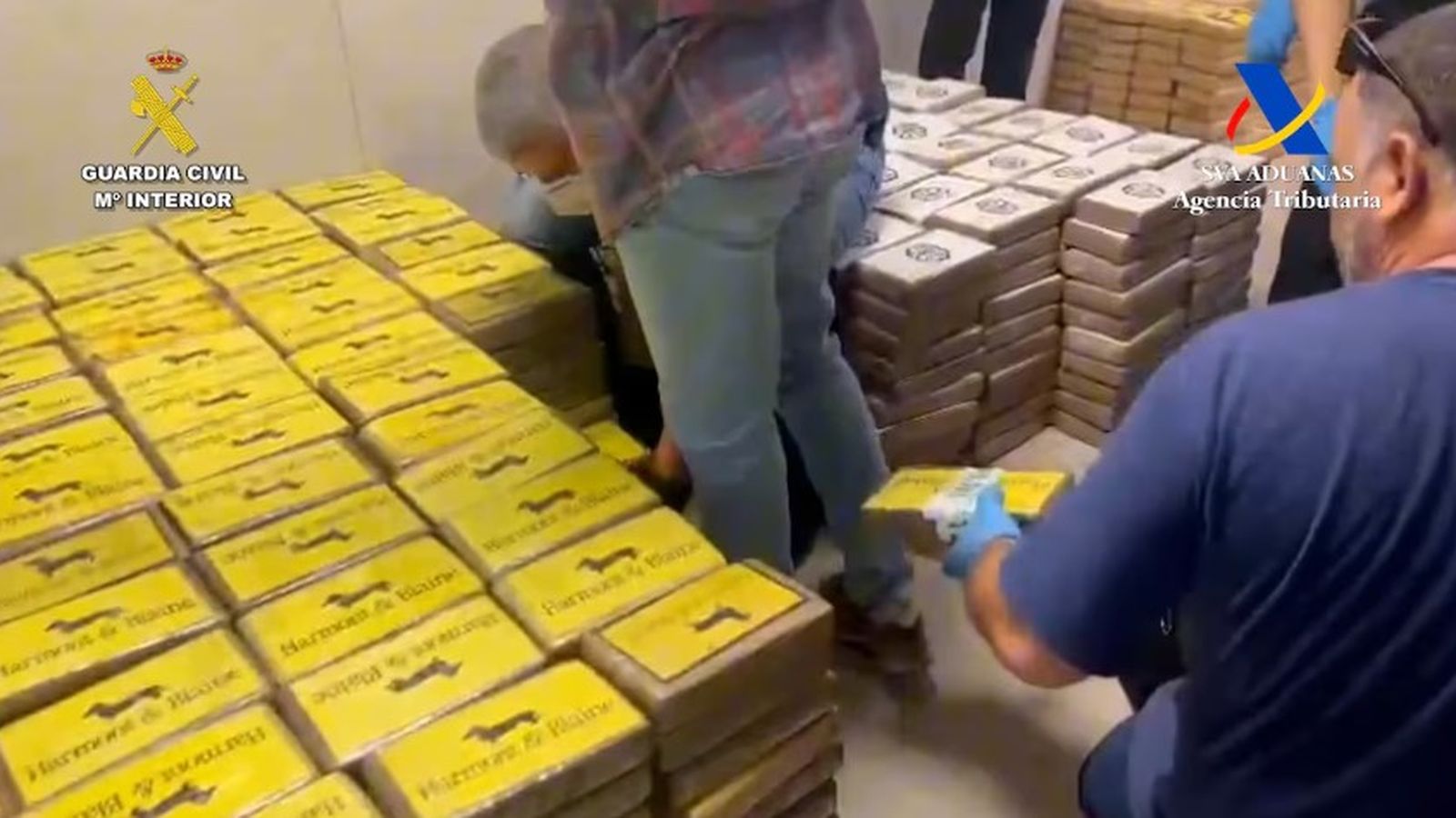 La cocaïna confiscada en l'operació de fa dos anys, en una imatge de la Guàrdia Civil.