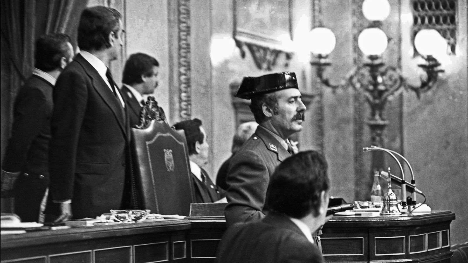 Tejero, el 23 de febrer de 1981 durant el colp d'Estat al Congrés dels Diputats