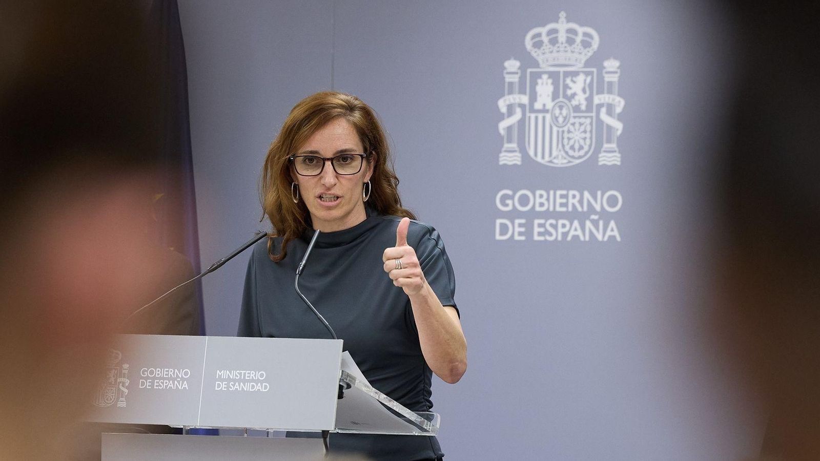 La ministra de Sanitat, Mónica Garcia, en una roda de premsa des del Ministeri
