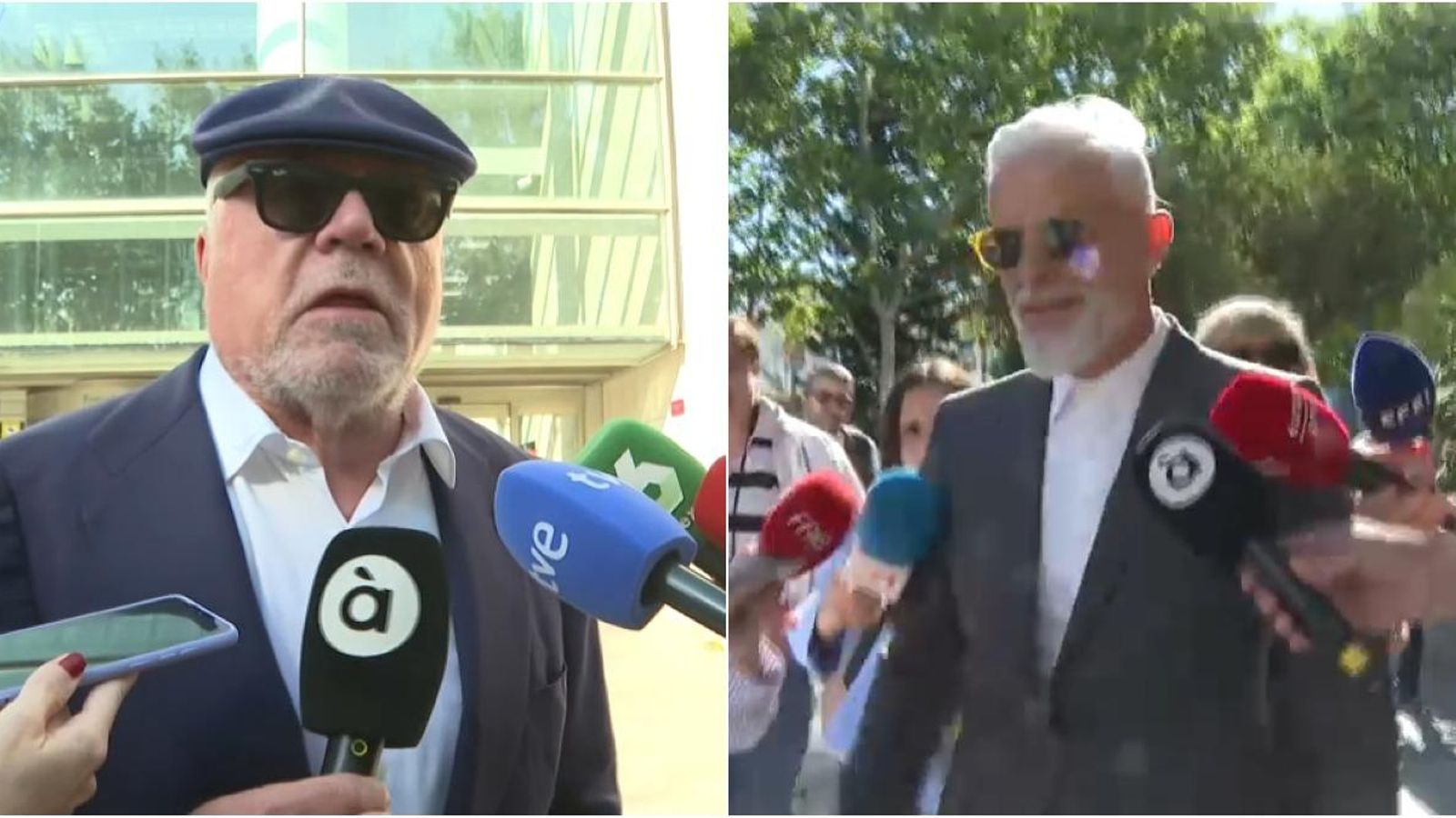 L'excomissari de la Policia Nacional Juan Manuel Villarejo i l'exgerent d'Imelsa i ionqui dels diners, Marcos Benavent a la ciutat de la Justícia de València