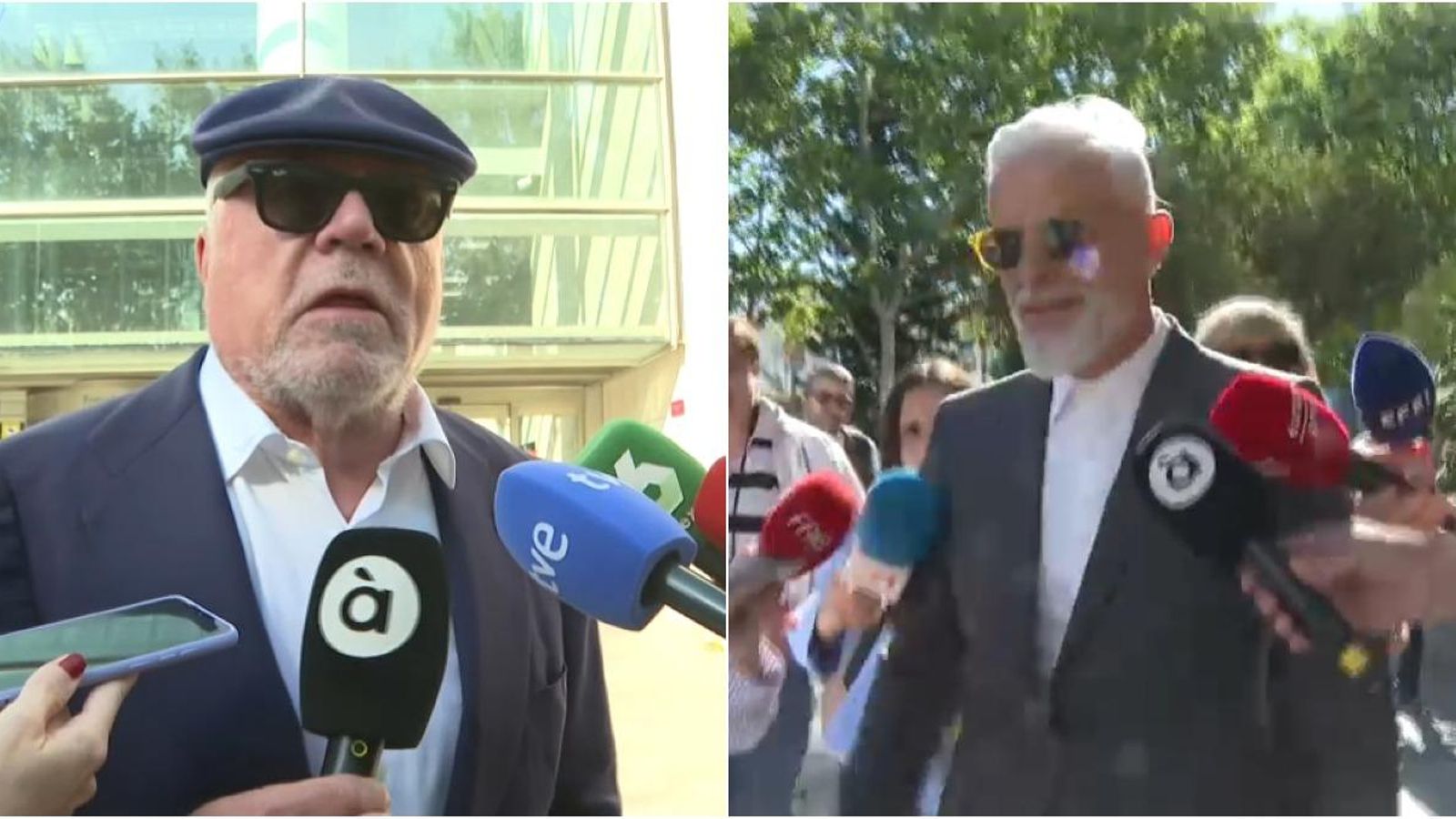 L'excomissari de la Policia Nacional Juan Manuel Villarejo i l'exgerent d'Imelsa i ionqui dels diners, Marcos Benavent a la ciutat de la Justícia de València