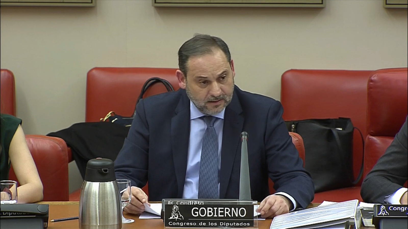 El ministre de Transport, Mobilitat i Agenda Urbana, José Luis Ábalos durant la seua compareixença al Congrés
