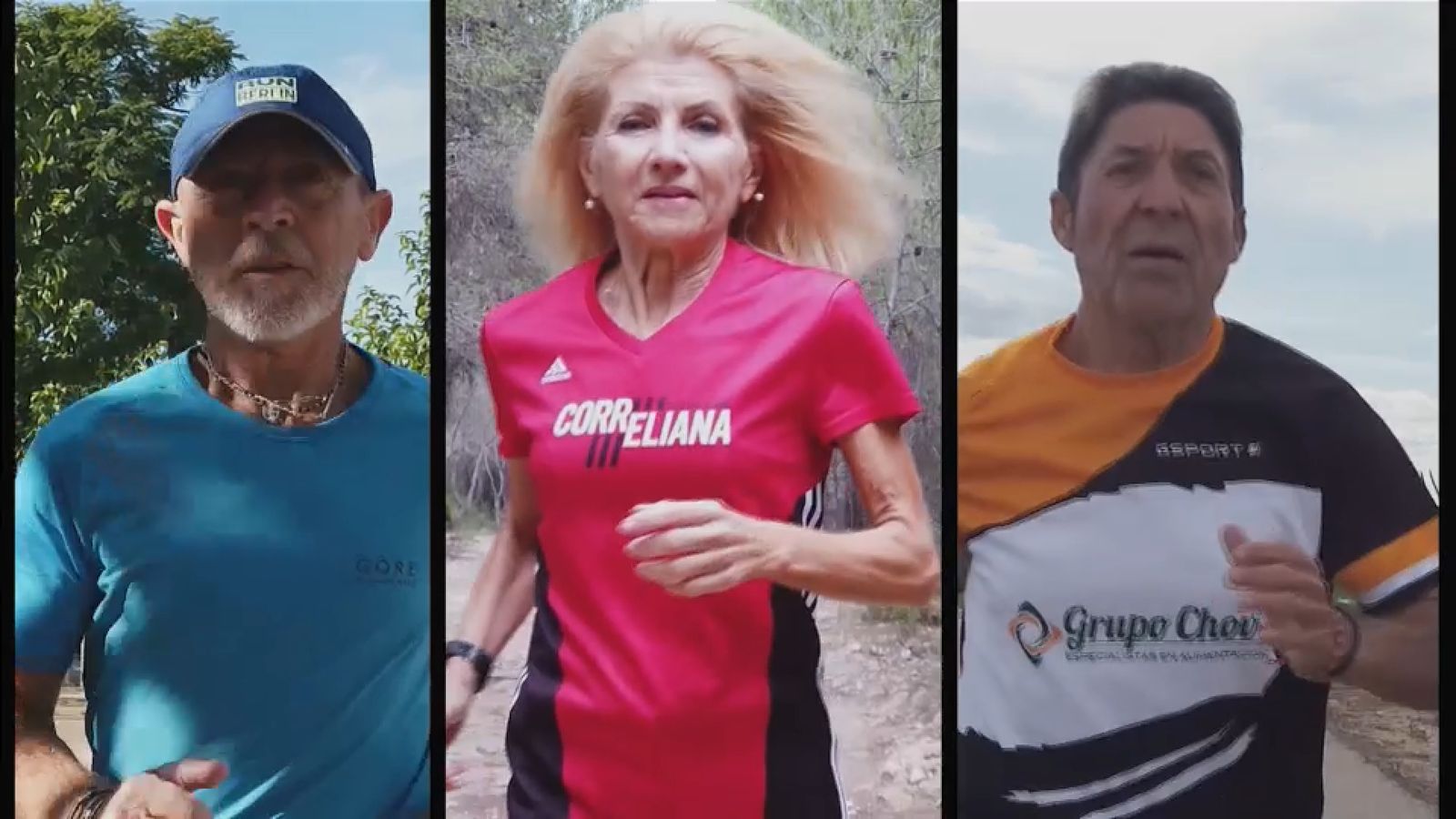 Vicent, Magdalena i Paco, corredors veterans