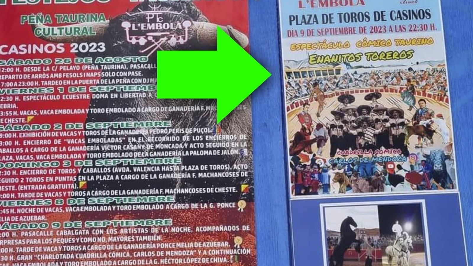 Cartell en què s'anunciava l'acte taurí denunciat