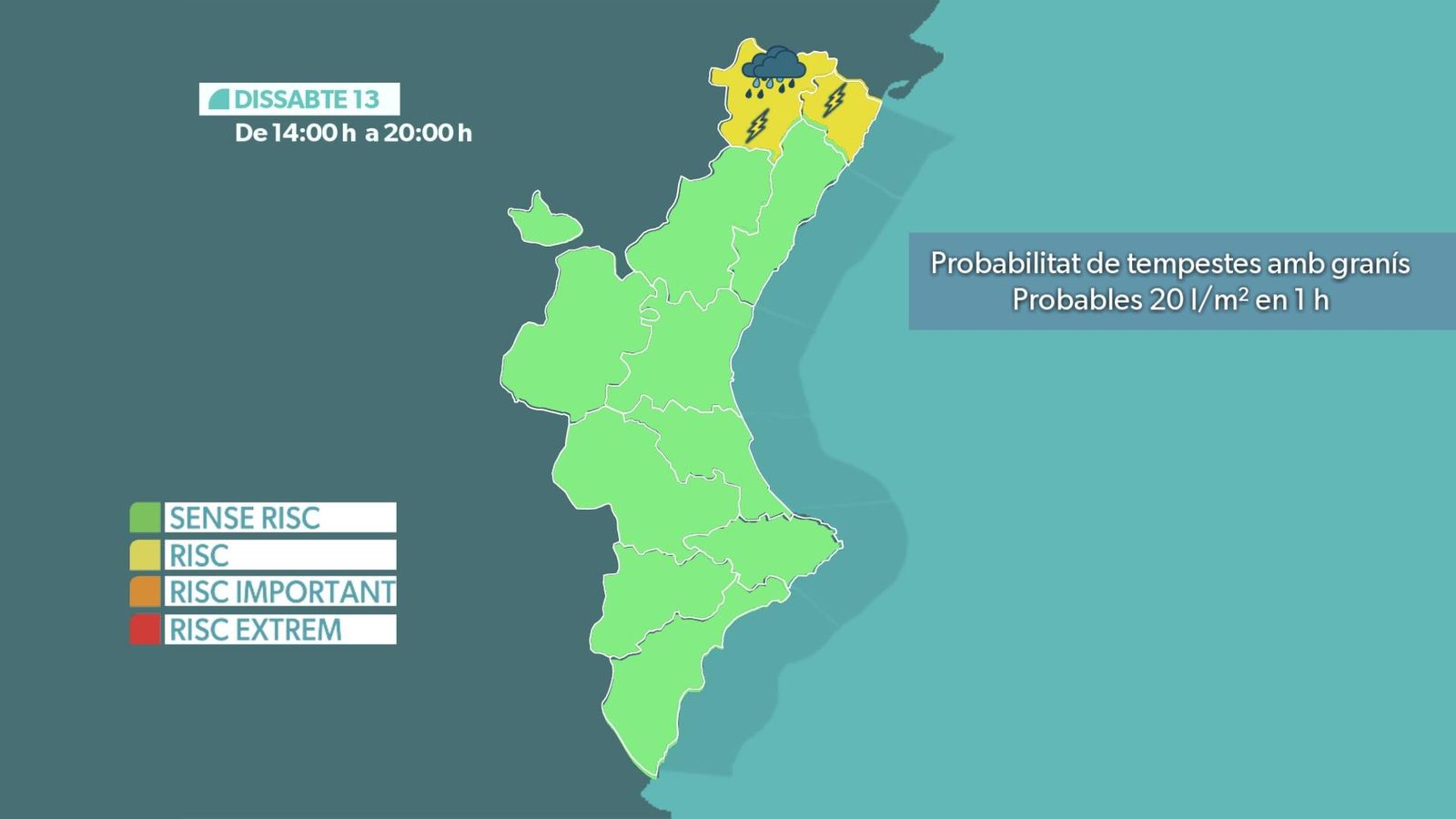 Dissabte amb calor d'estiu i tempestes de vesprada al nord.