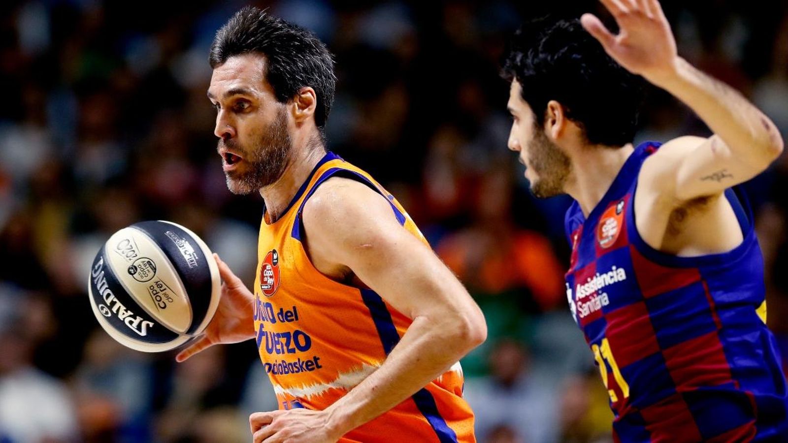 San Emeterio en el partit contra el Barça en quarts de Copa del Rei