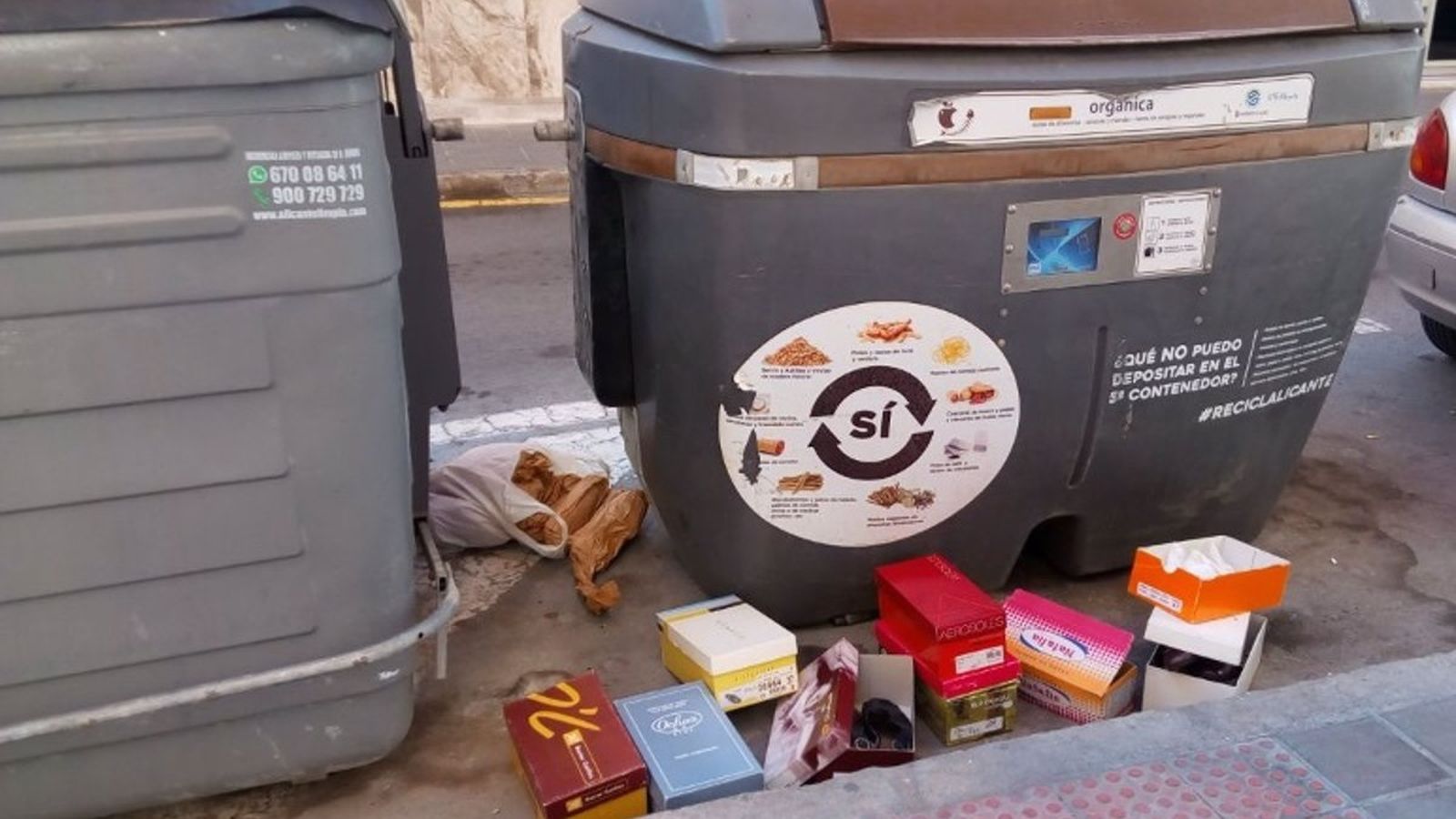 Una imatge d'un contenidor a Alacant