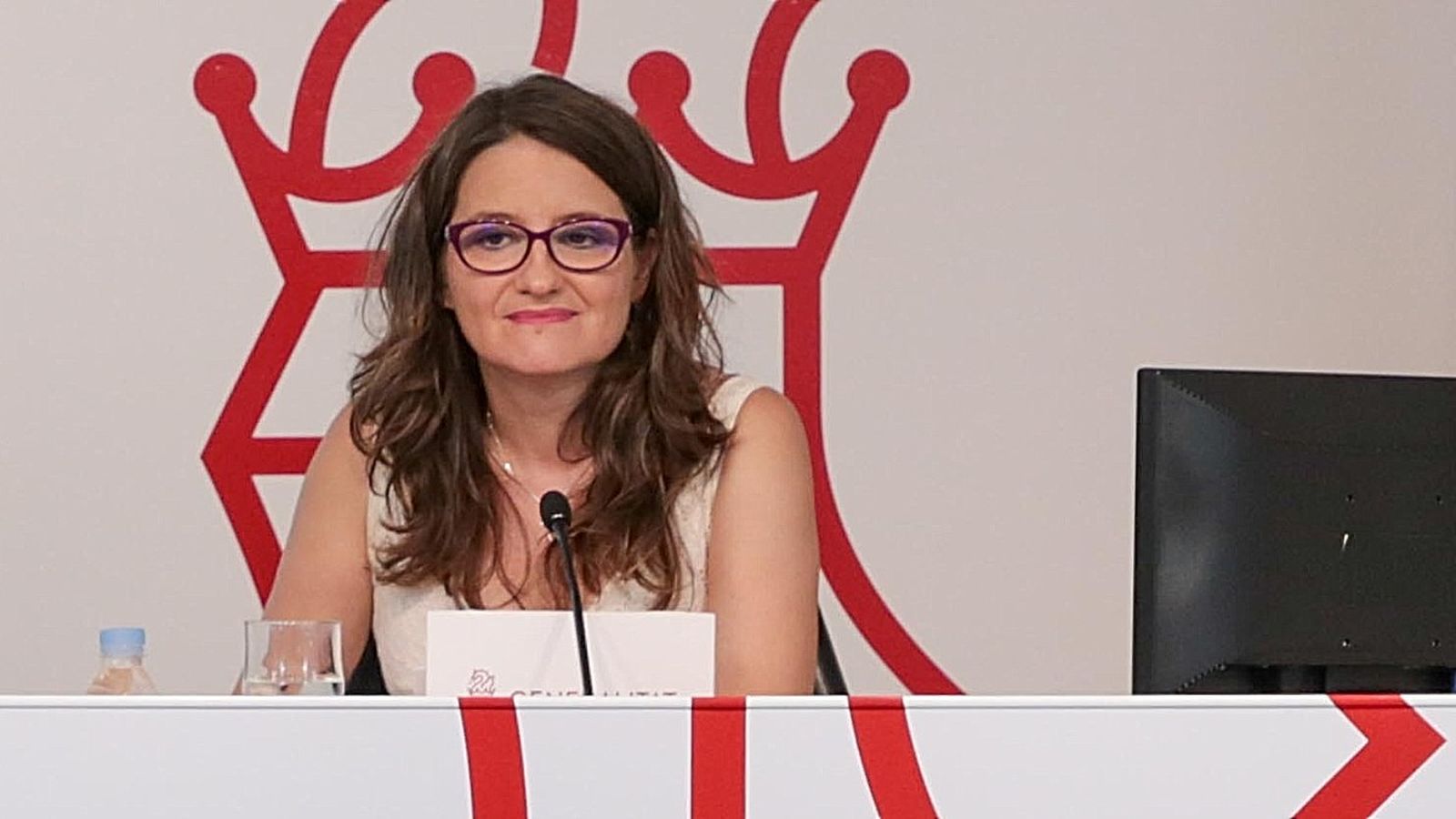 La vicepresidenta Mònica Oltra en la roda de premsa posterior al ple del Consell