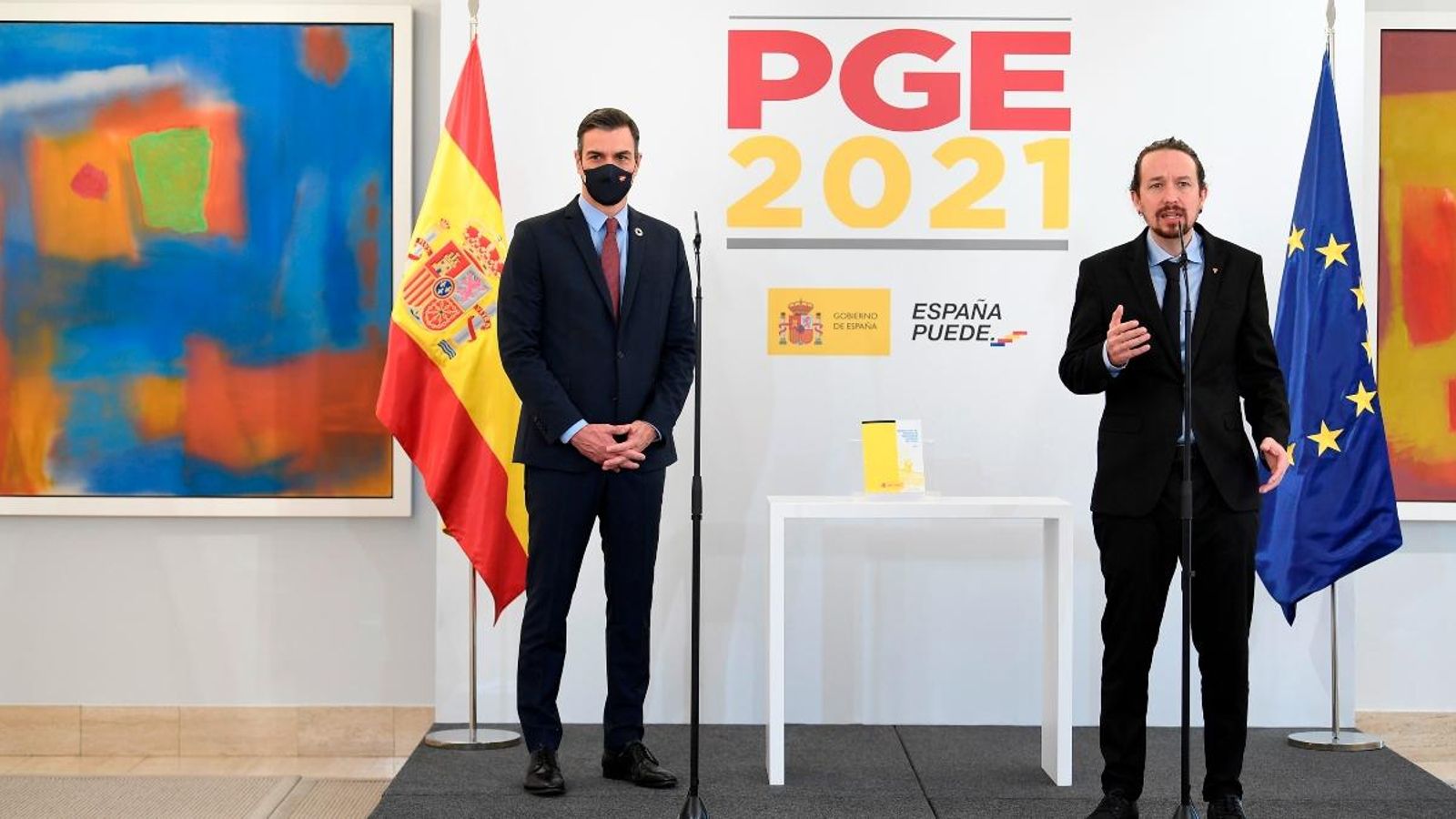 Sánchez i Iglesias, aquest dimart, durant la roda de premsa oferida a la Moncloa