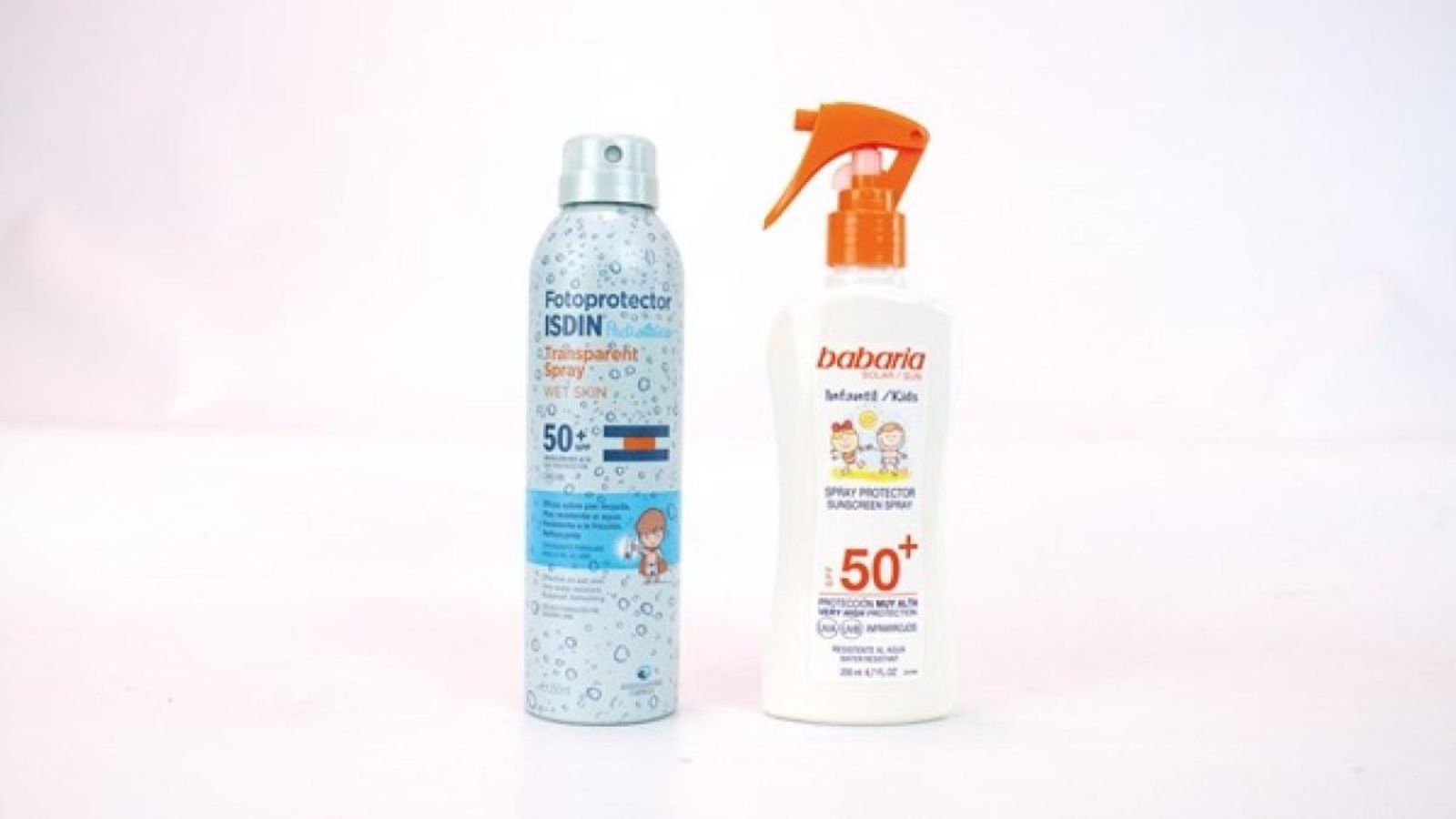 Les cremes solars retirades són Isdin Fotoprotector Pediatrics Transparent Esprai SPF 50 i Babaria Infantil Esprai Protector SPF 50