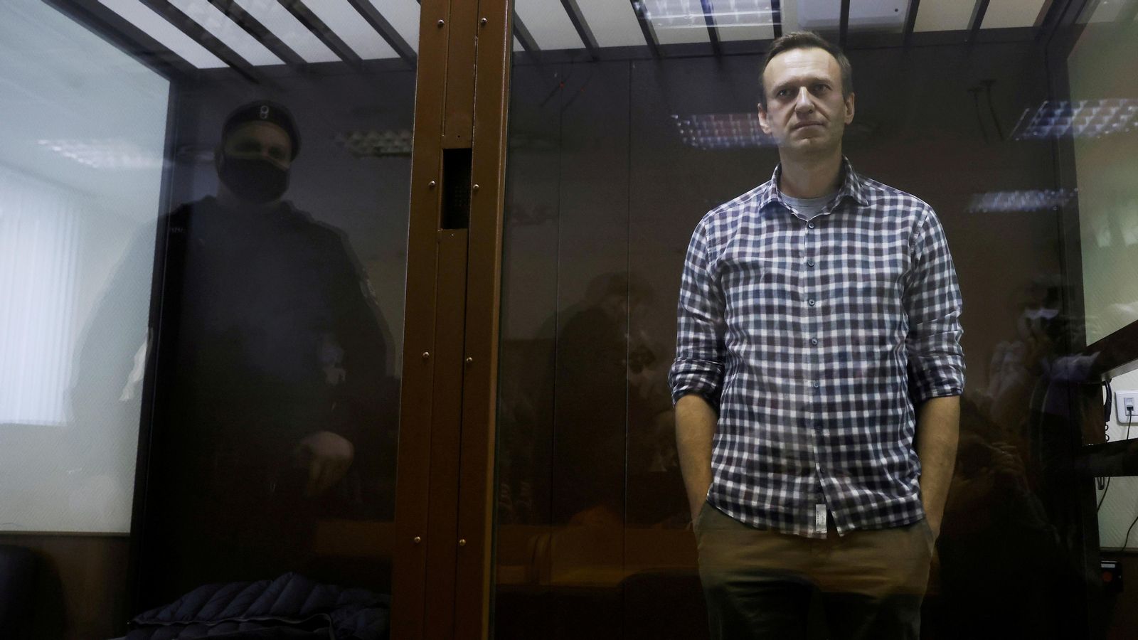 Navalni en una sessió del judici que el va condemnar a Moscou